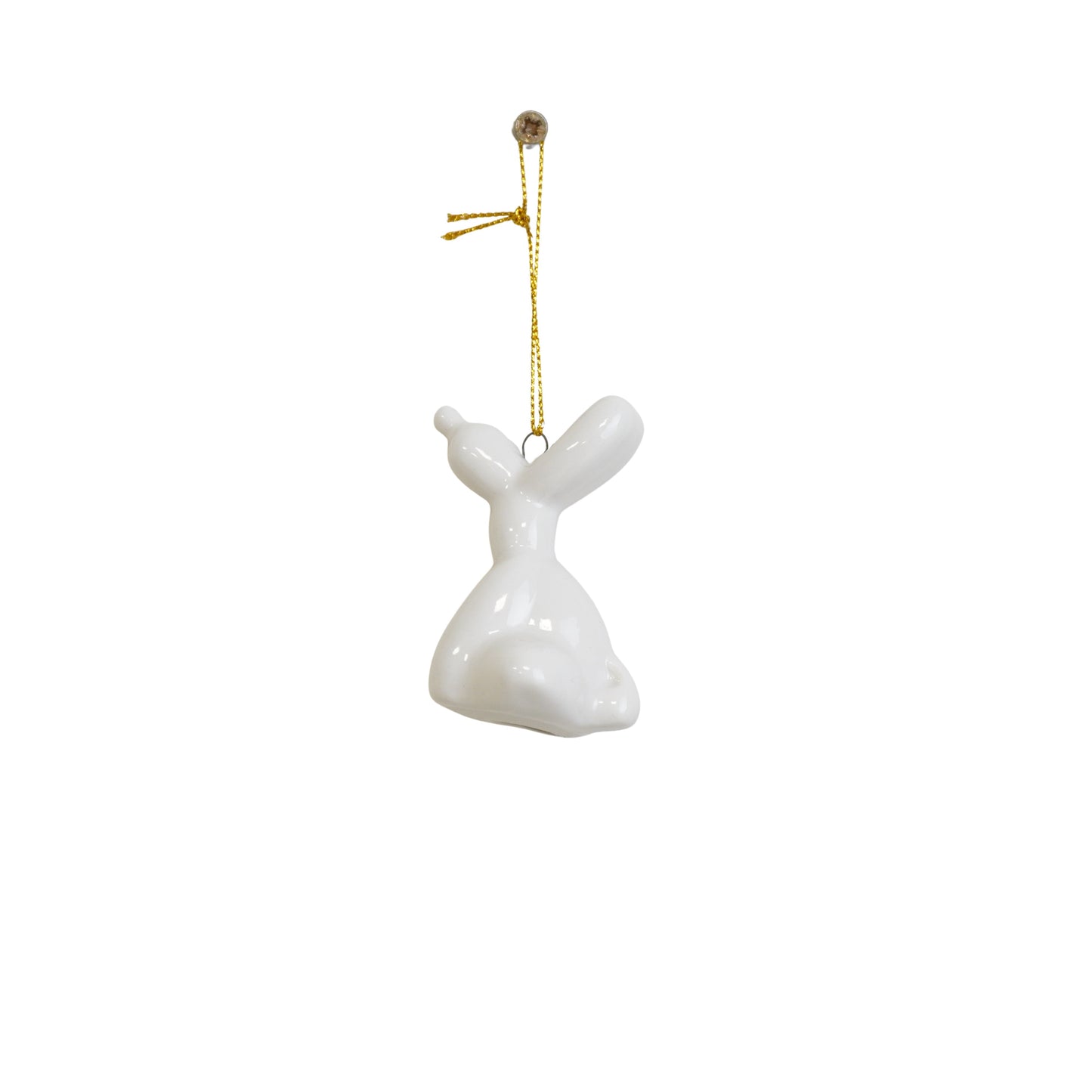 Ornament - Balloon Dog Hanger - Ceramics - White -5,5x6,5cm