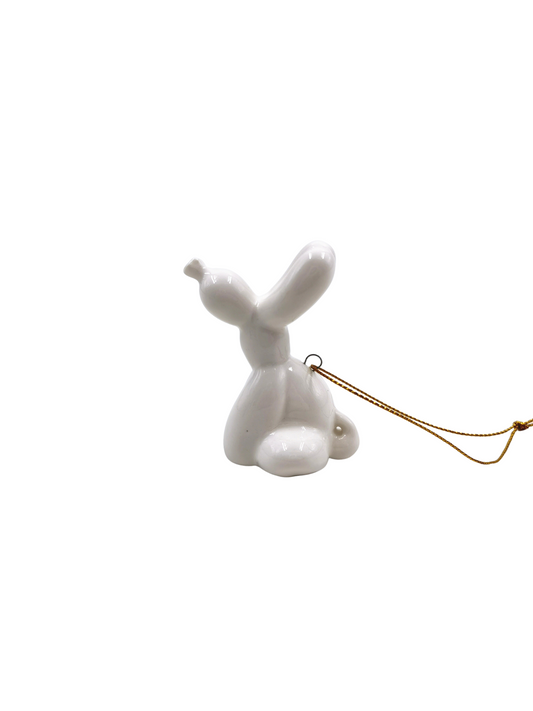 Ornament - Balloon Dog Hanger - Ceramics - White -5,5x6,5cm