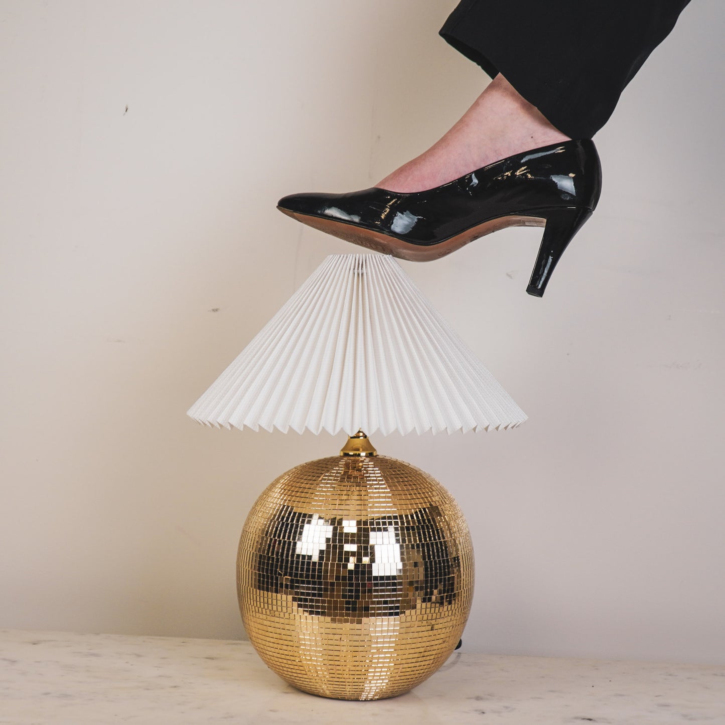 Lamp - Table Lamp Disco ball - Glass -Gold - 20x20x20cm