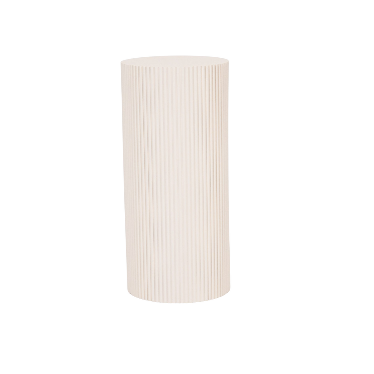 Round Side Table – Ribbed Cylinder Design – MDF – Sand – 30x65cm