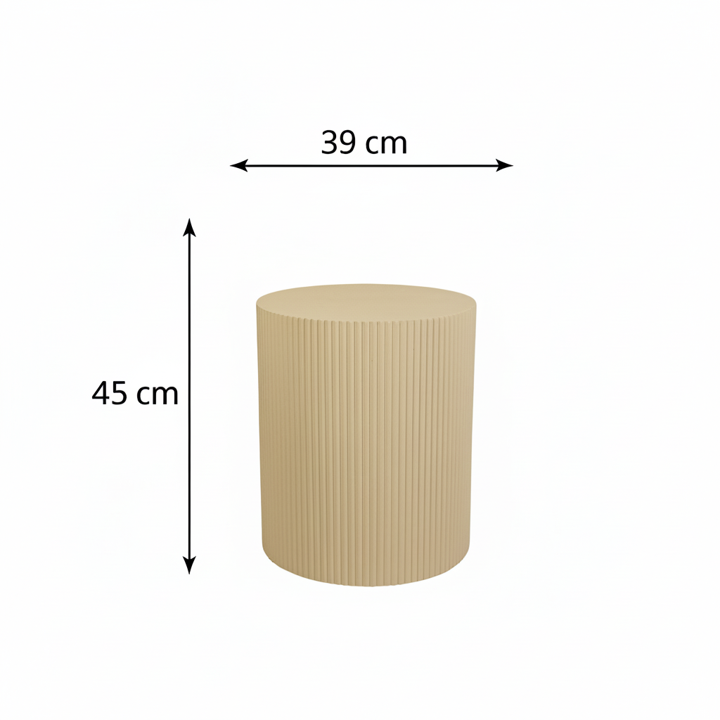 Side Table - Cylinder- MDF - Sand - 39x45cm