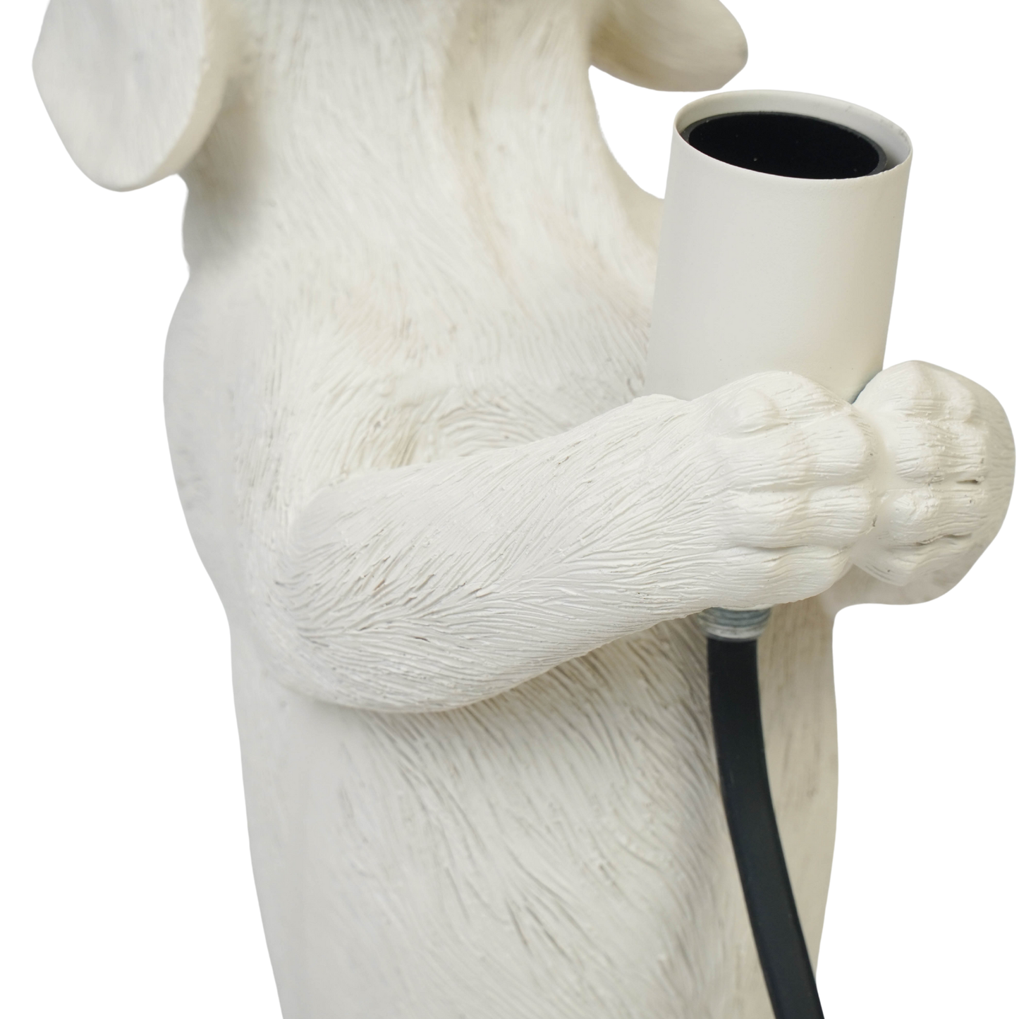 Table Lamp - Dachshund Lamp - Polyresin - Cream White - E14 - 10x15x38cm