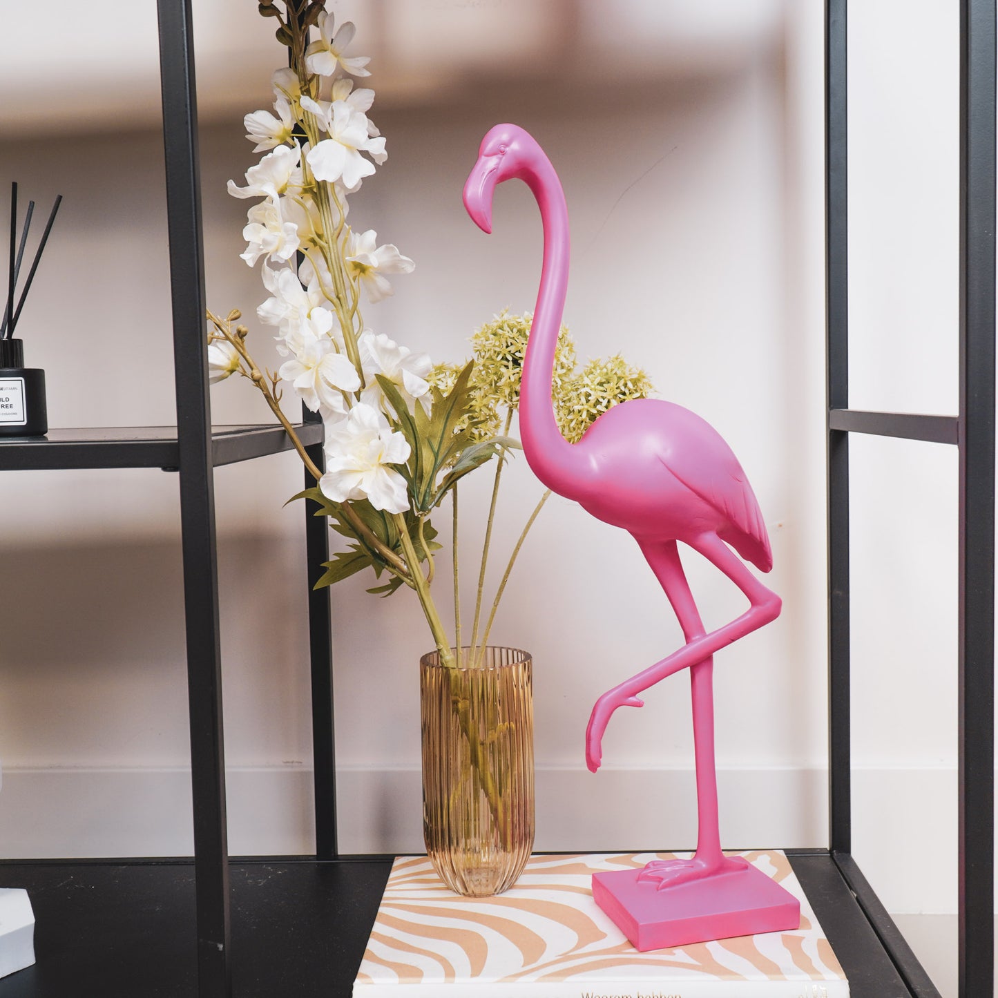 Ornament - Flamingo - Polyresin - Pink - 16,5x10x39cm