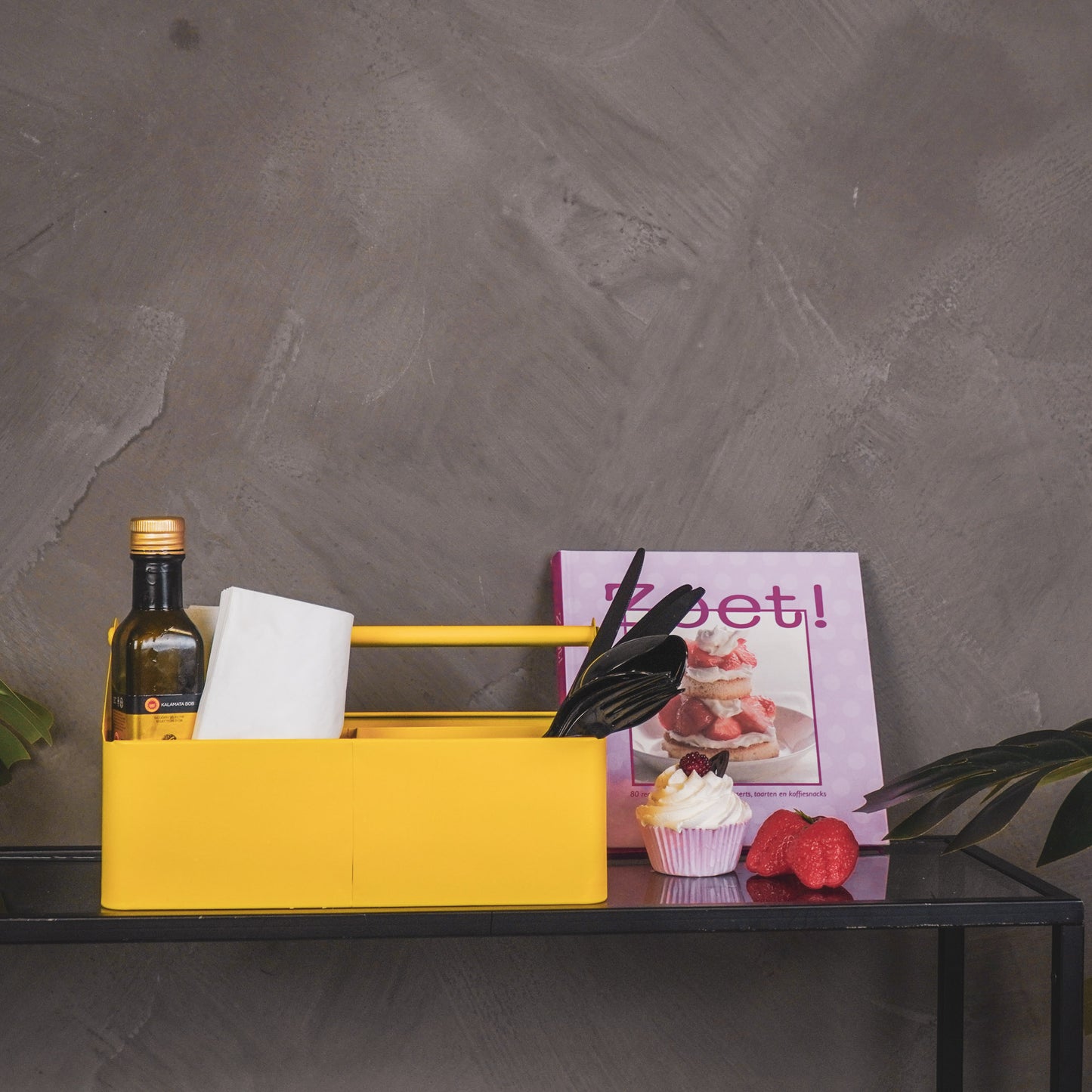 Storage Box- Organizer - Metal - Yellow - 30x17x17cm