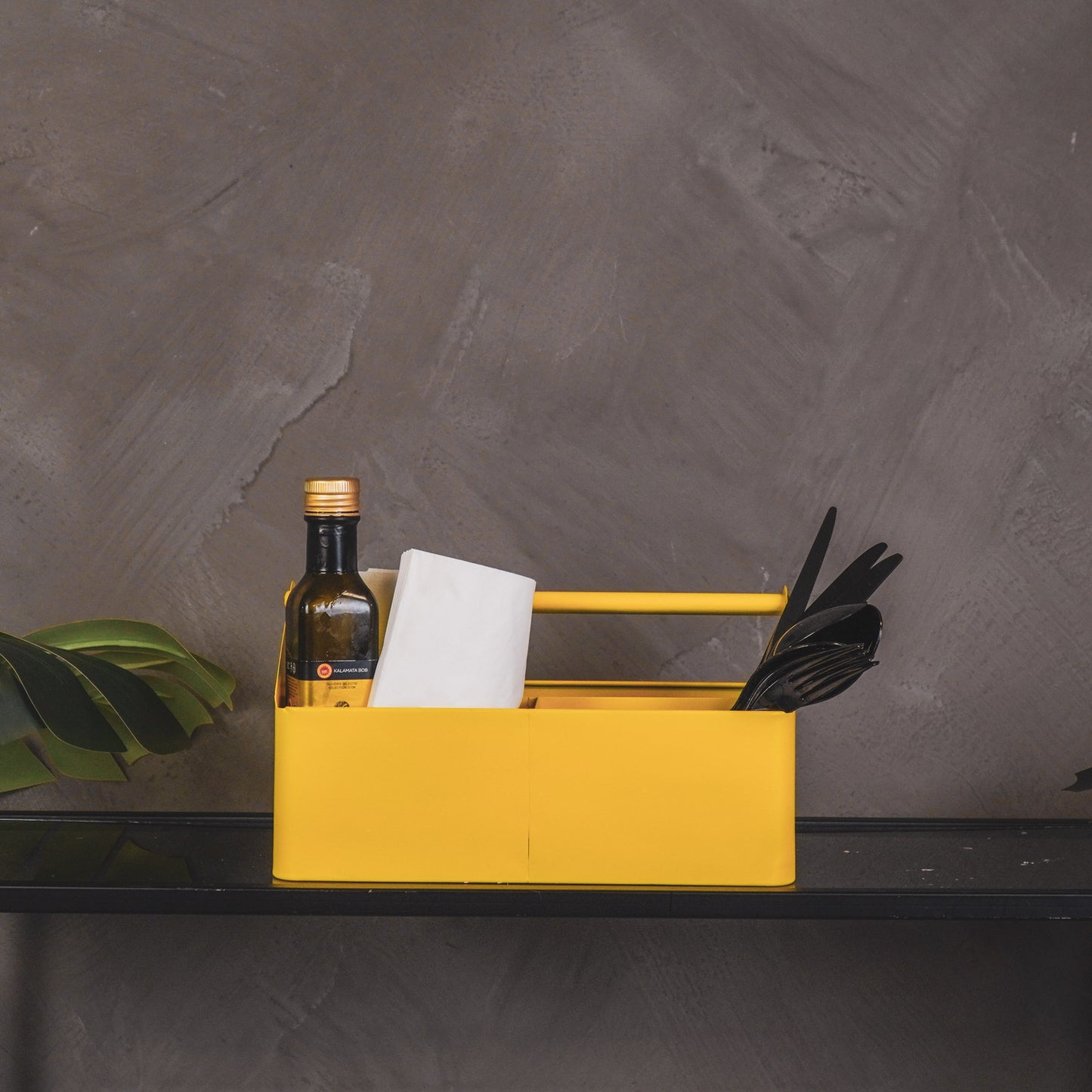 Storage Box- Organizer - Metal - Yellow - 30x17x17cm