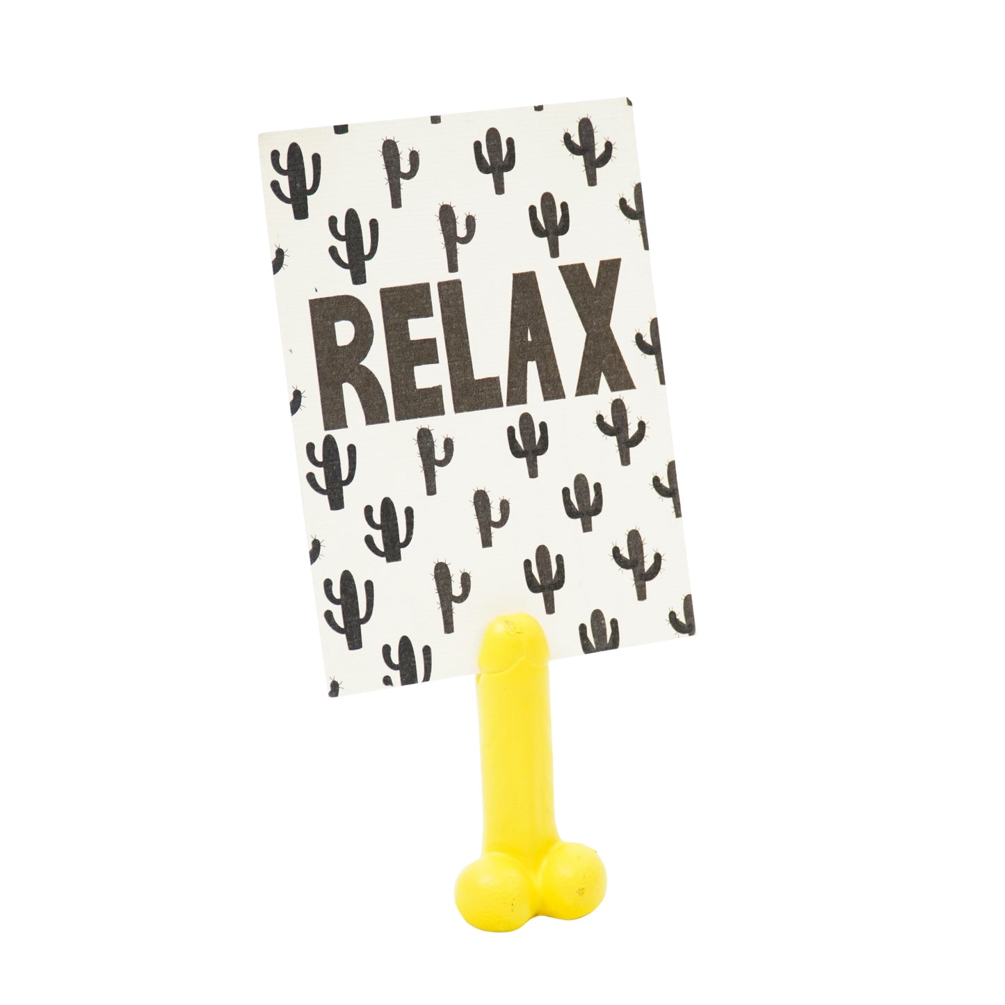 Card holder - Dick - Polyresin - Yellow - 4,5x3,5x9cm