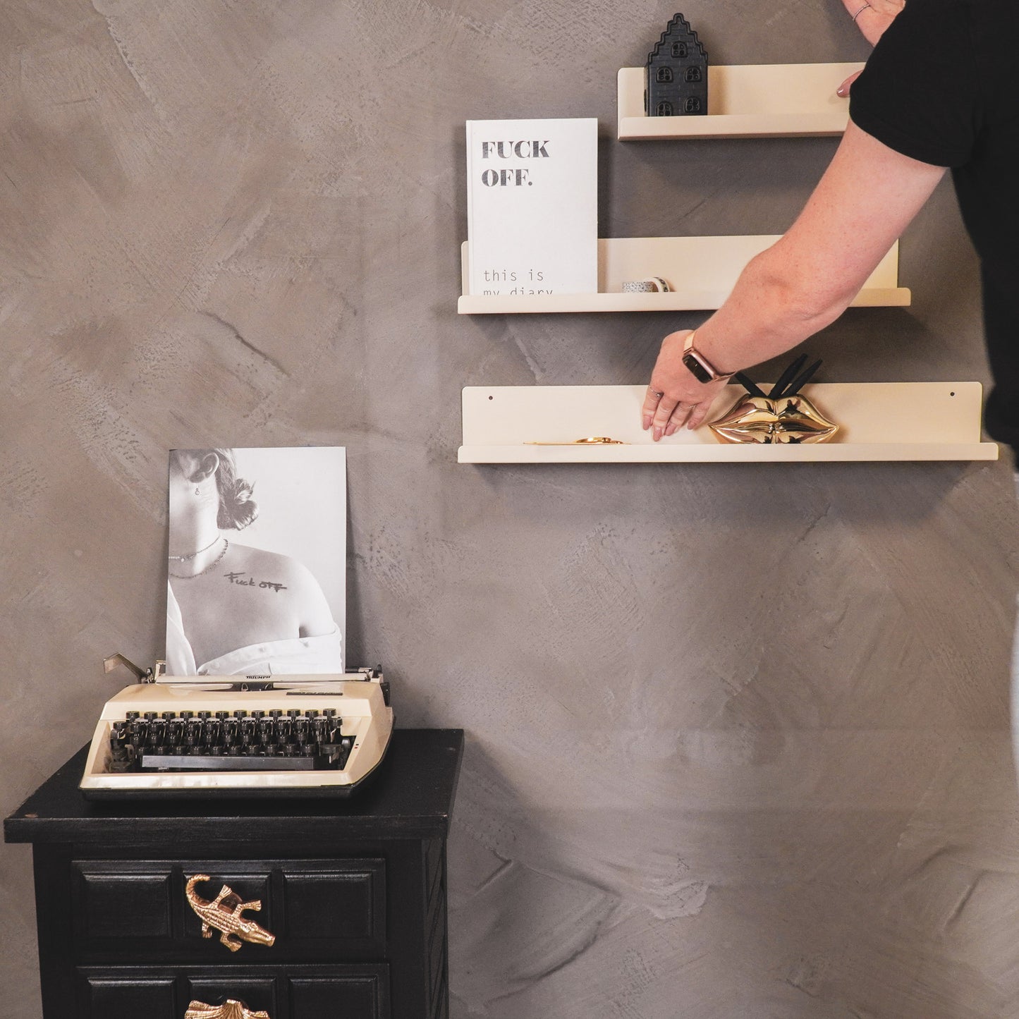 Wall Shelf - Metal - Beige - Set of 3 - 40/50/60cm
