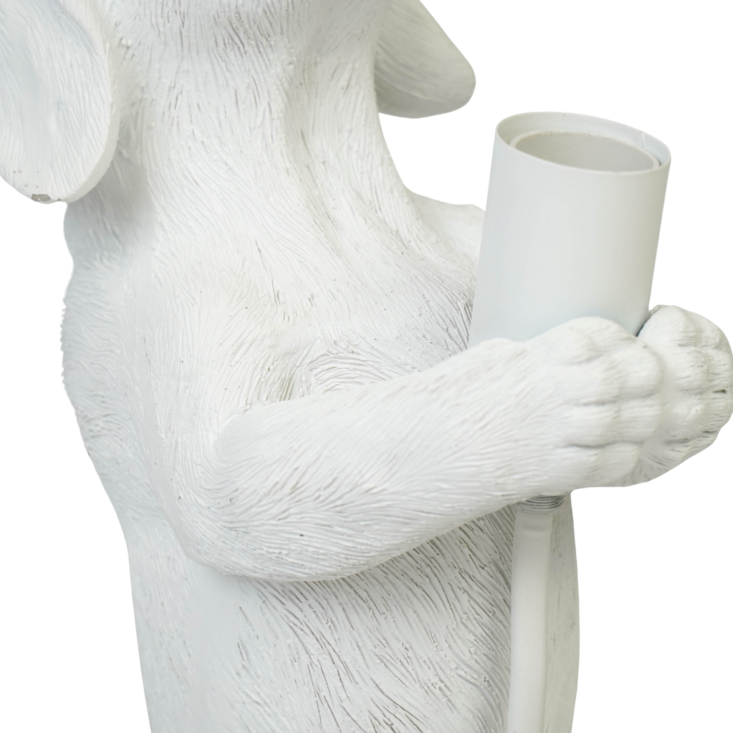 Table Lamp - Dachshund Lamp - Polyresin - White - E14 - 10x15x38cm