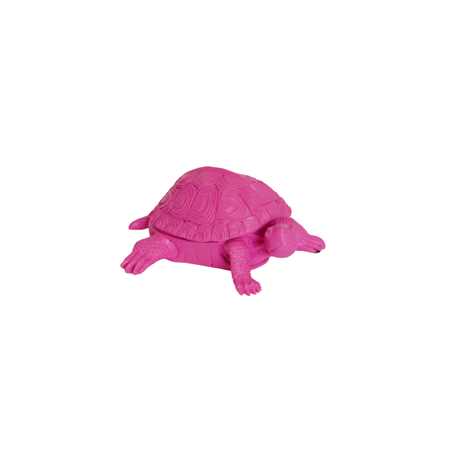 Turtle Box - Polyresin -  Neon Pink - 15.5x13.5x7.5cm