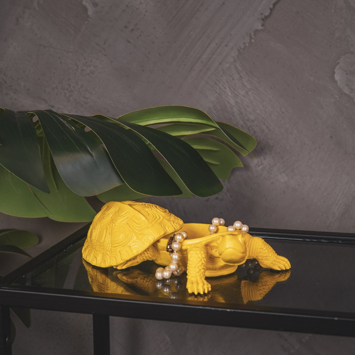 Turtle Box - Polyresin - Yellow - 15.5x13.5x7.5cm