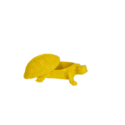 Turtle Box - Polyresin - Yellow - 15.5x13.5x7.5cm