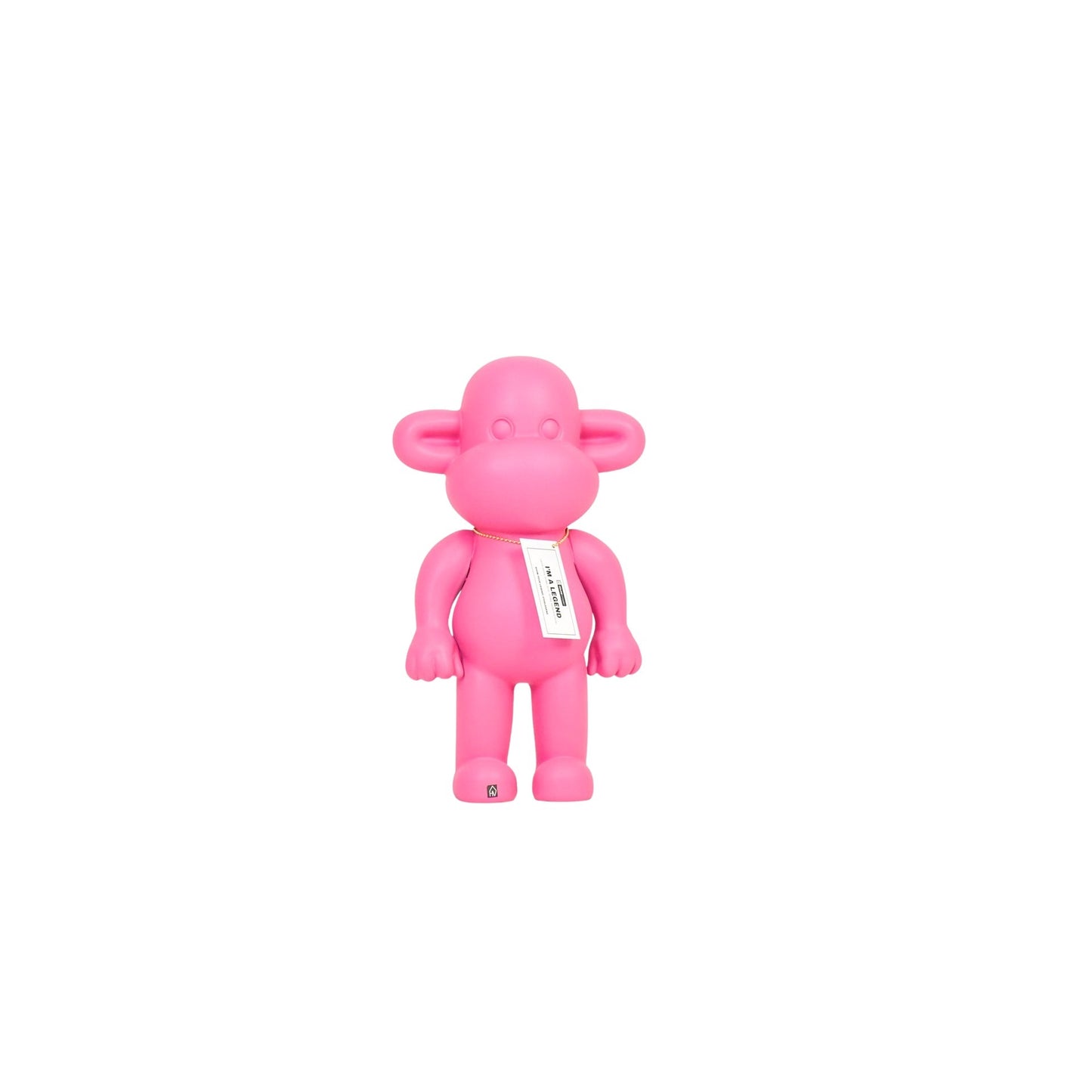 Ornament - Monkey Figurine 'The Legend'- Polyresin - Pink - 20,5x13,5x35cm