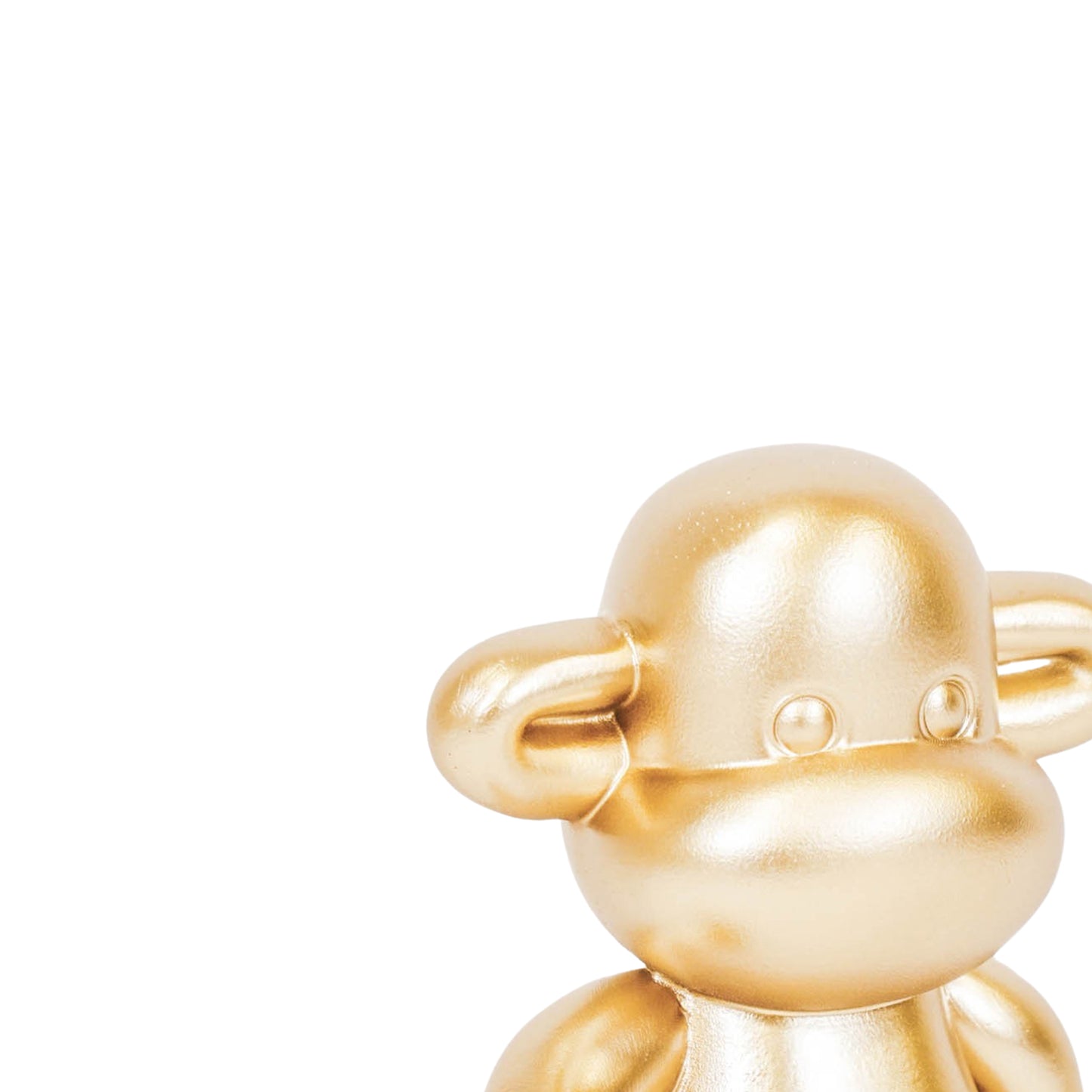 Ornament - Monkey Figurine 'The Legend'- Polyresin - Gold - 11x7x19cm