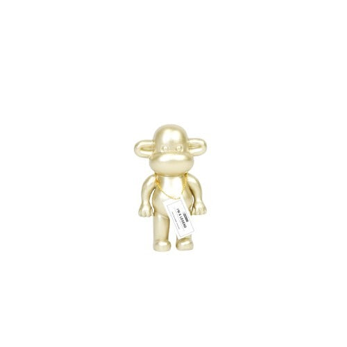 Ornament - Monkey Figurine 'The Legend'- Polyresin - Gold - 11x7x19cm