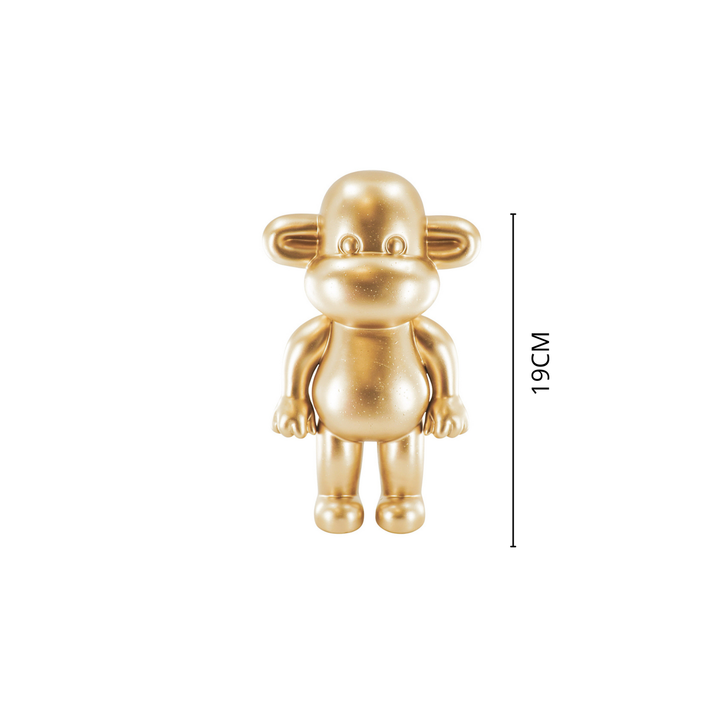 Ornament - Monkey Figurine 'The Legend'- Polyresin - Gold - 11x7x19cm