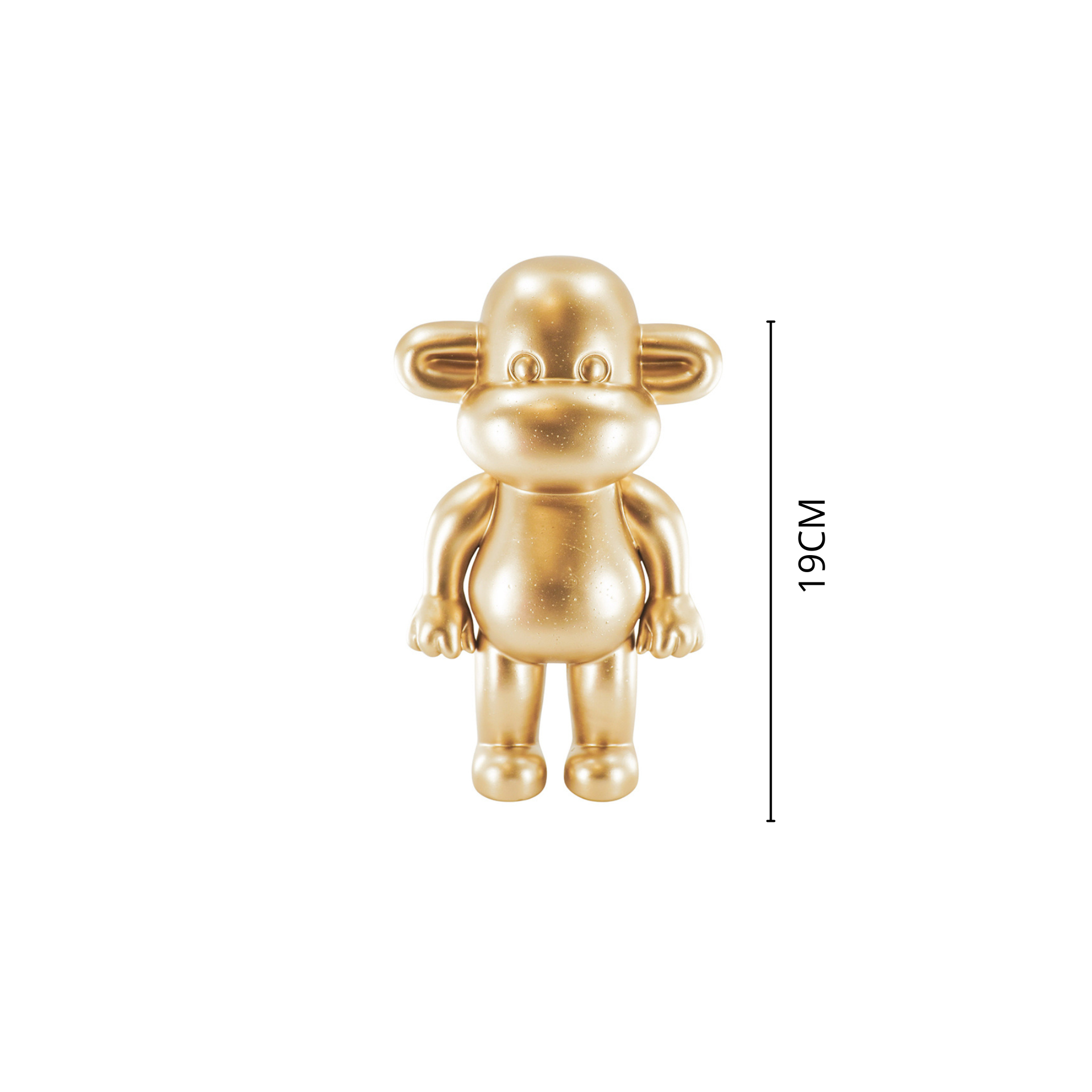 Ornament - Monkey Figurine 'The Legend'- Polyresin - Gold - 11x7x19cm