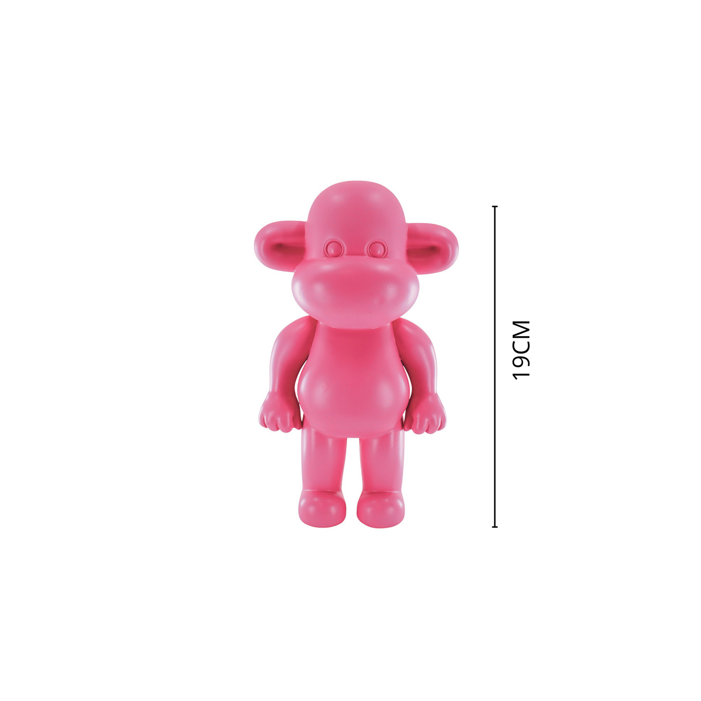 Ornament - Monkey Figurine 'The Legend'- Polyresin - Pink - 11x7x19cm