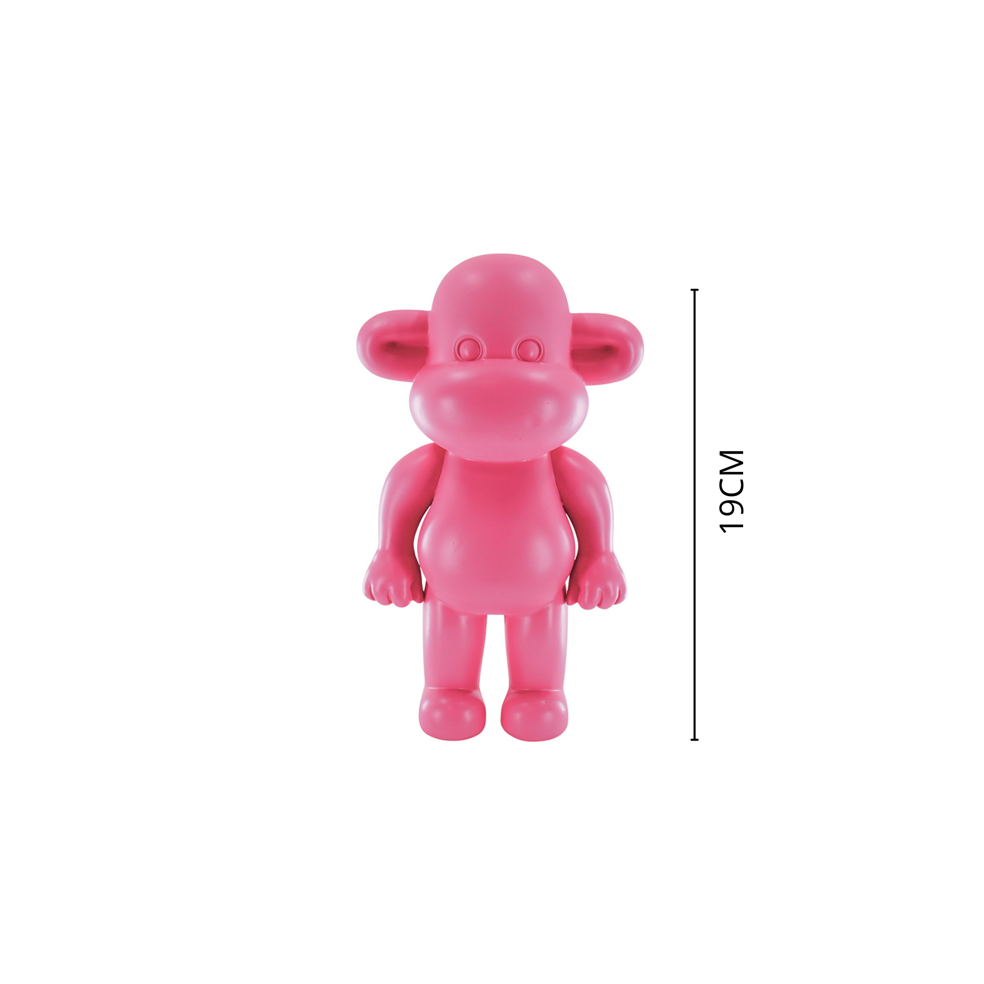 Ornament - Monkey Figurine 'The Legend'- Polyresin - Pink - 11x7x19cm