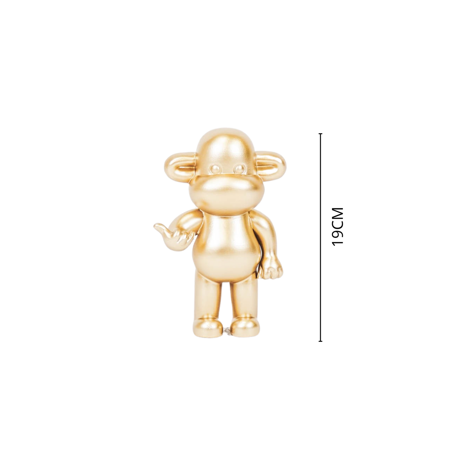 Ornament - Hang Loose Monkey Figurine 'The Legend' - Polyresin - Gold - 11x7x19cm