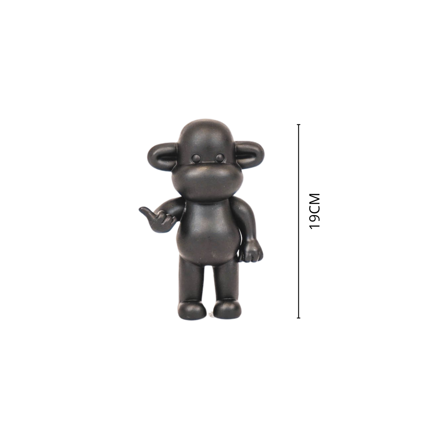Ornament - Hang Loose Monkey Figurine 'The Legend' - Black - 11x7x19cm