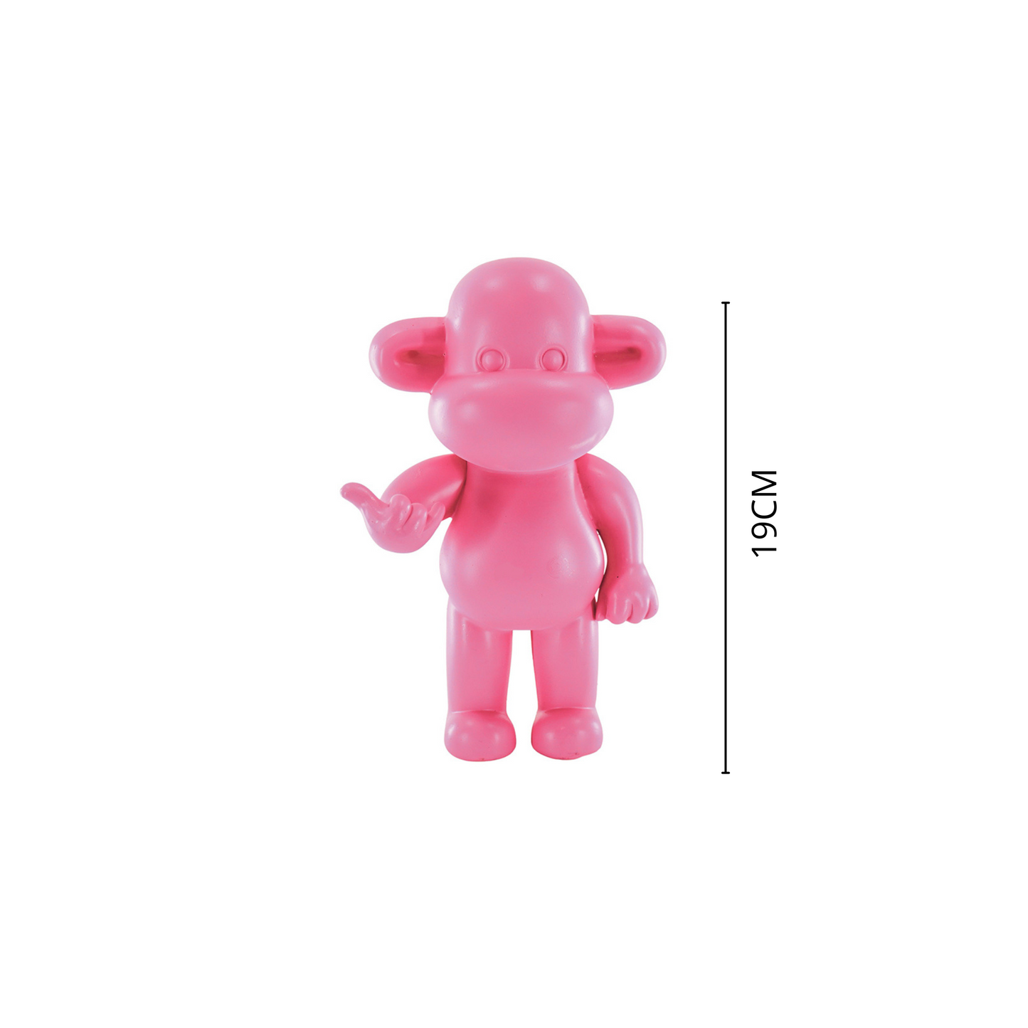 Ornament - Hang Loose Monkey Figurine 'The Legend' - Pink - 11x7x19cm