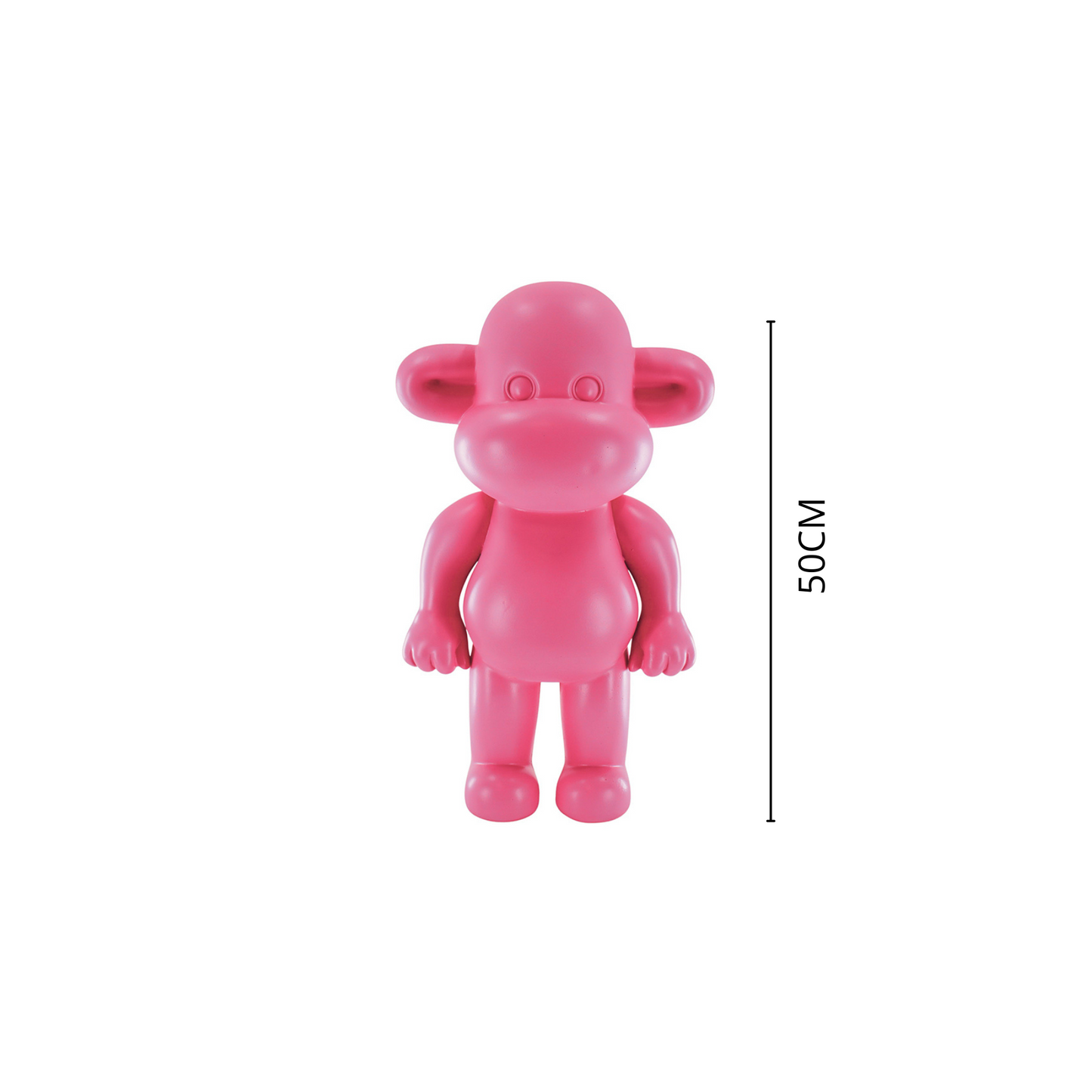 Ornament - Monkey Figurine 'The Legend'- Polyresin - Pink - 33x21x50cm