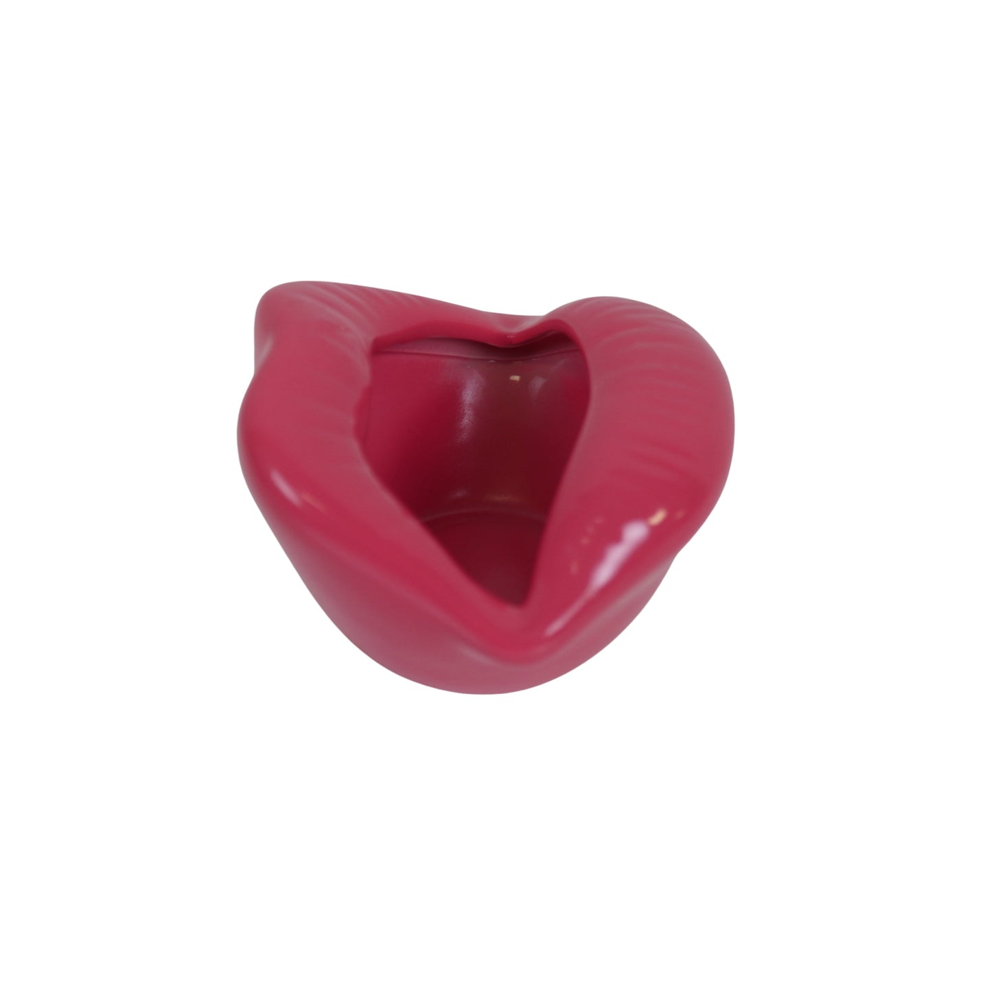 Pot - Ornament - Lip - Ceramics - Neon Pink - 12,5x11x7,5cm