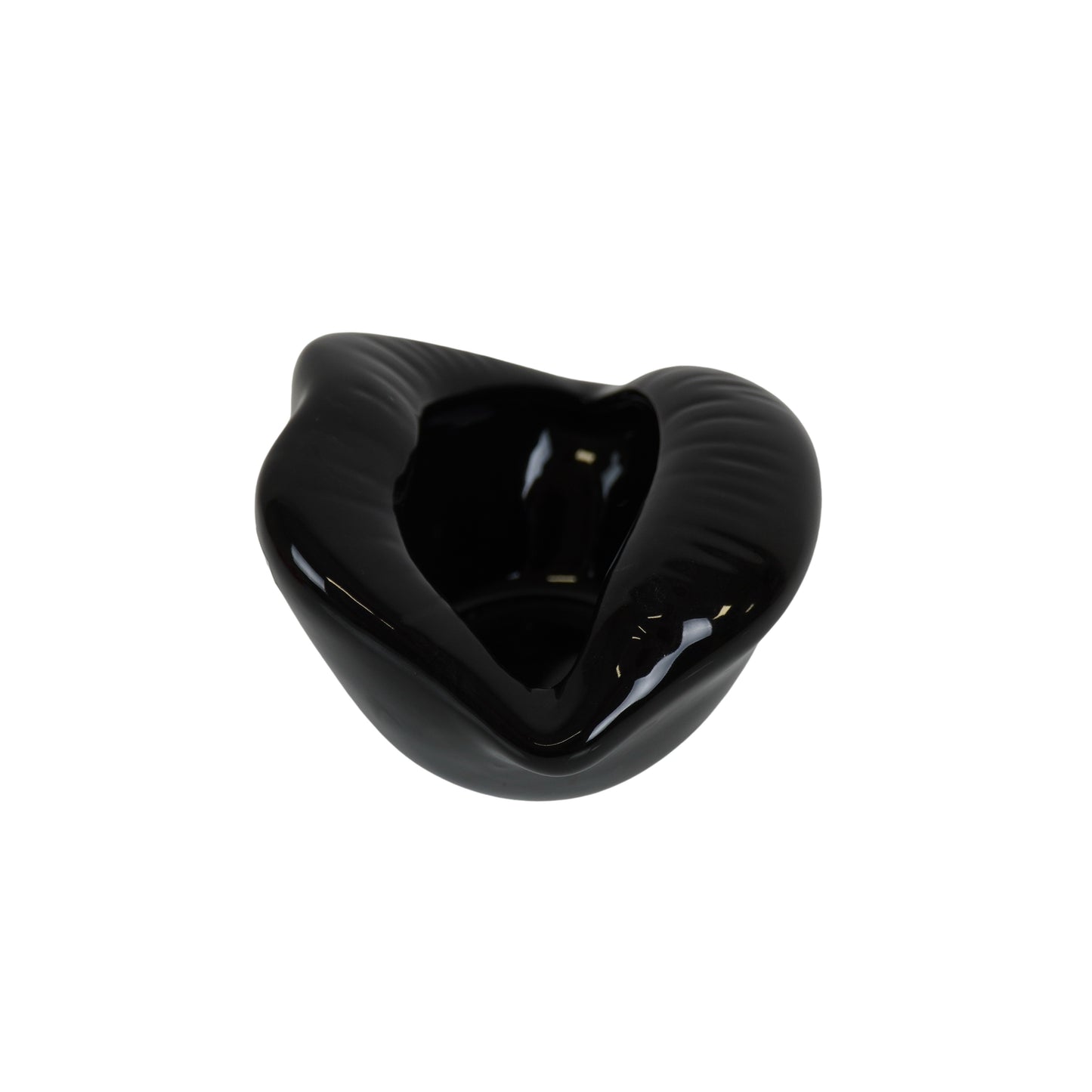 Pot - Ornament - Lip - Ceramics - Black  - 12,5x11x7,5cm