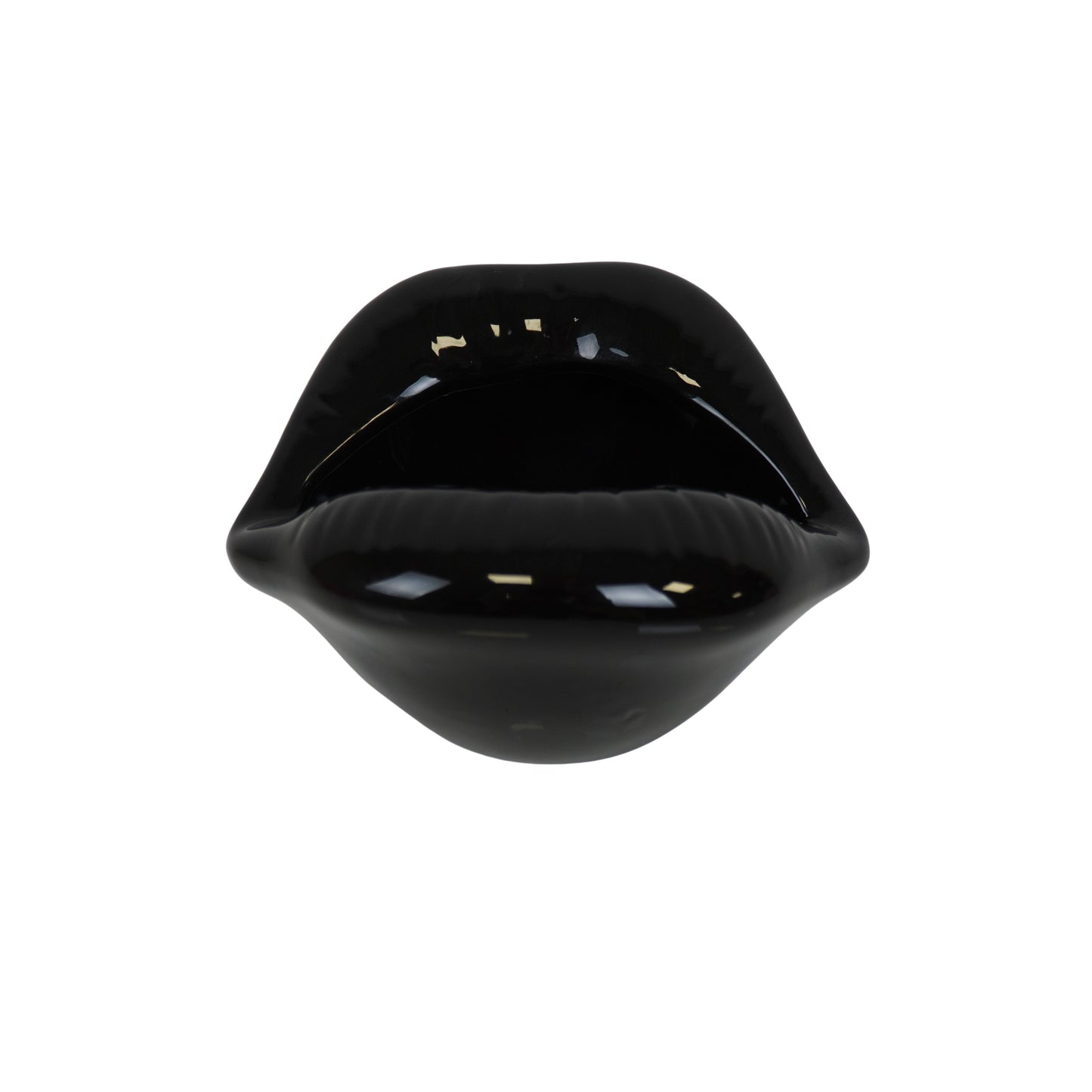 Pot - Ornament - Lip - Ceramics - Black  - 12,5x11x7,5cm