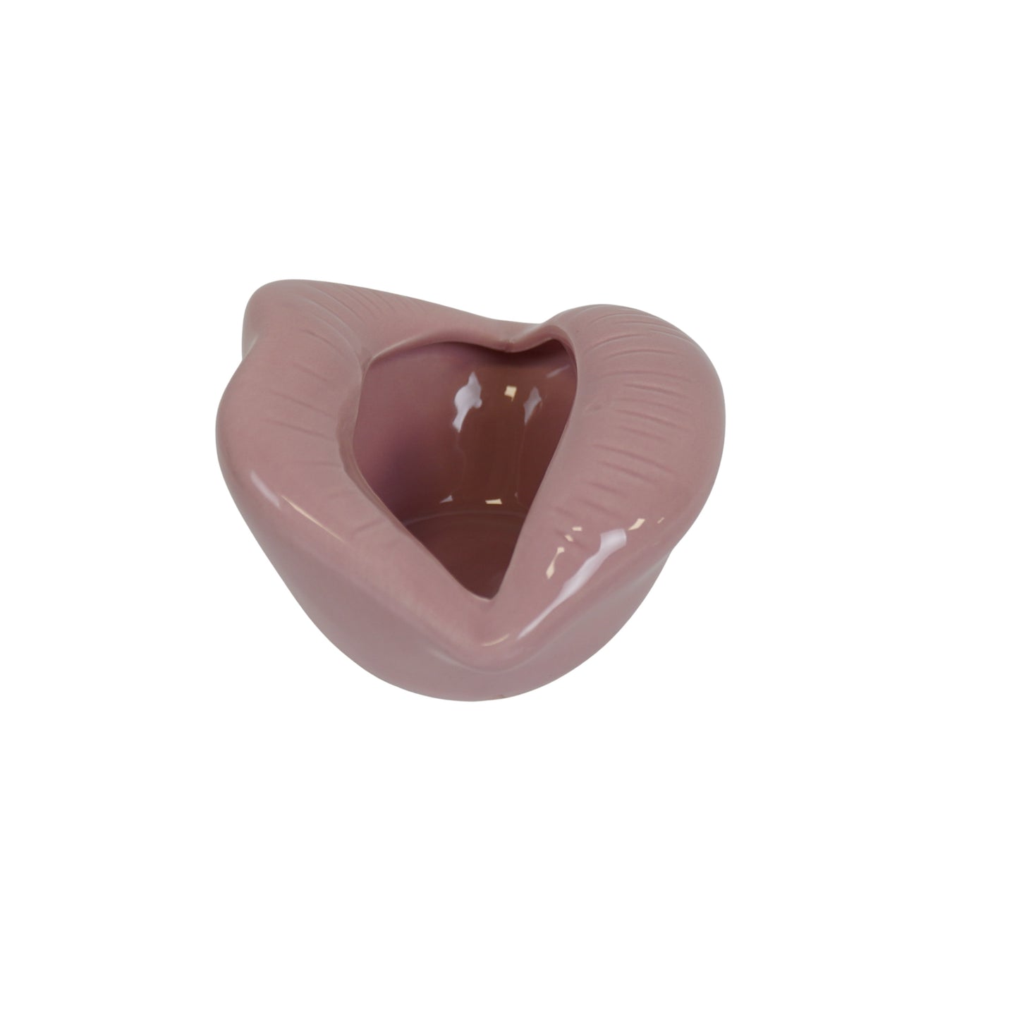 Pot - Ornament - Lip - Ceramics - light pink - 12,5x11x7,5cm