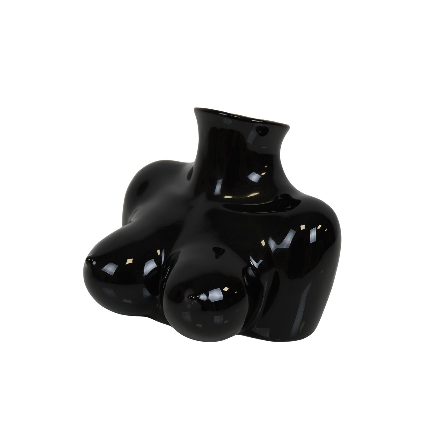 Vase- Breasts - Ceramics - Black - 6,5x12,5x13cm