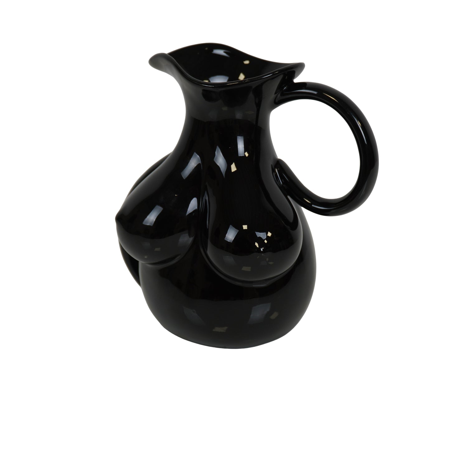 Vase- Breasts Jug - Ceramics - Black - 6,5x11x18cm