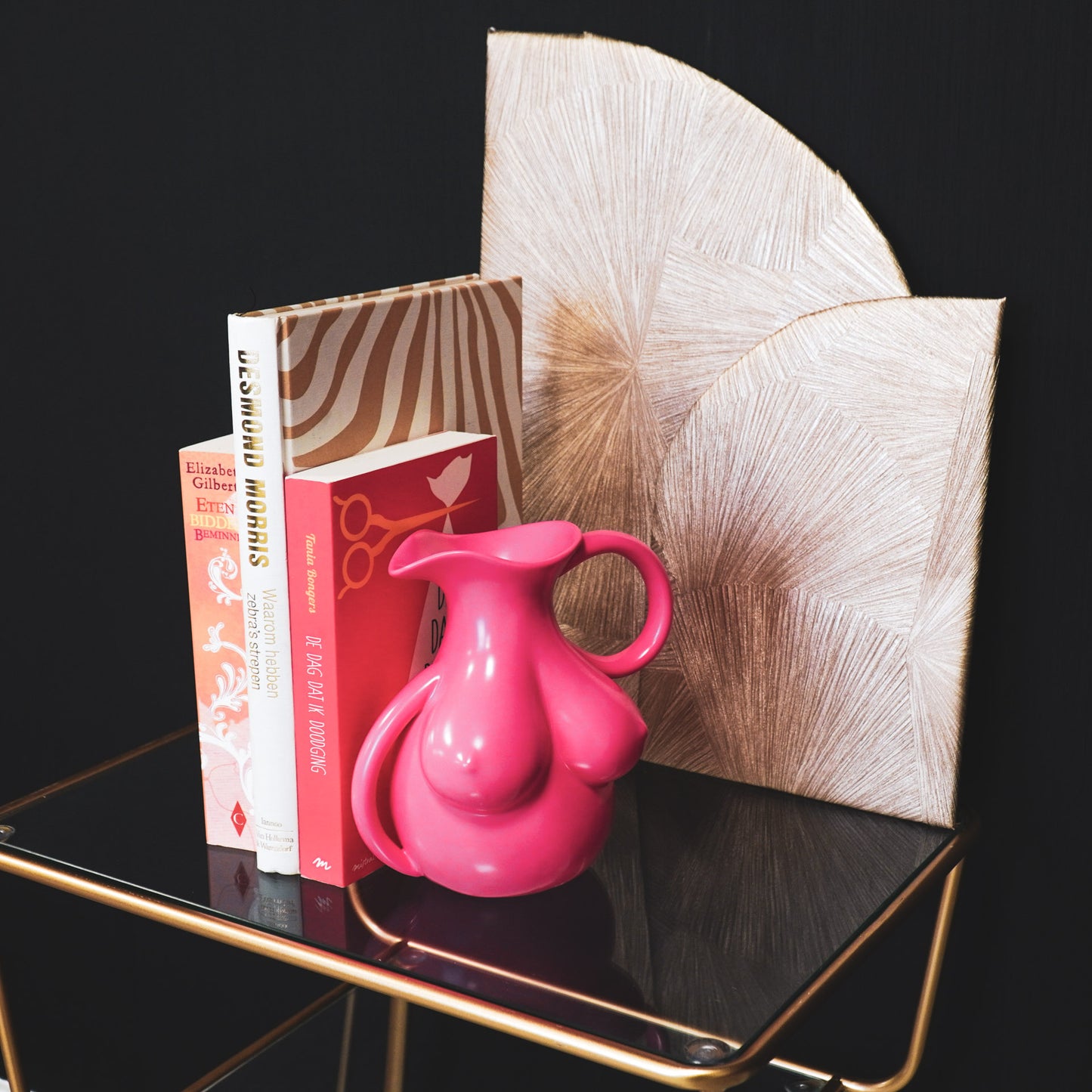 Vase- Breasts Jug - Ceramics - Neon Pink - - 6,5x11x18cm