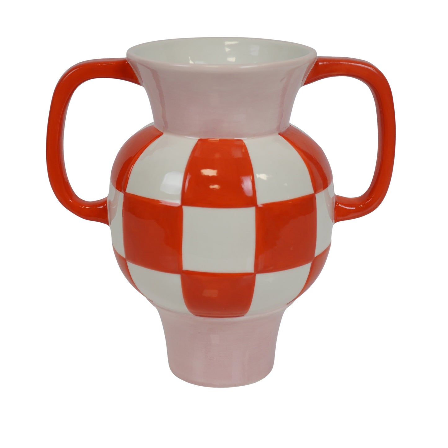 Vase - Jug - Ceramics - Orange/Pink - 22x14,5x22,5cm