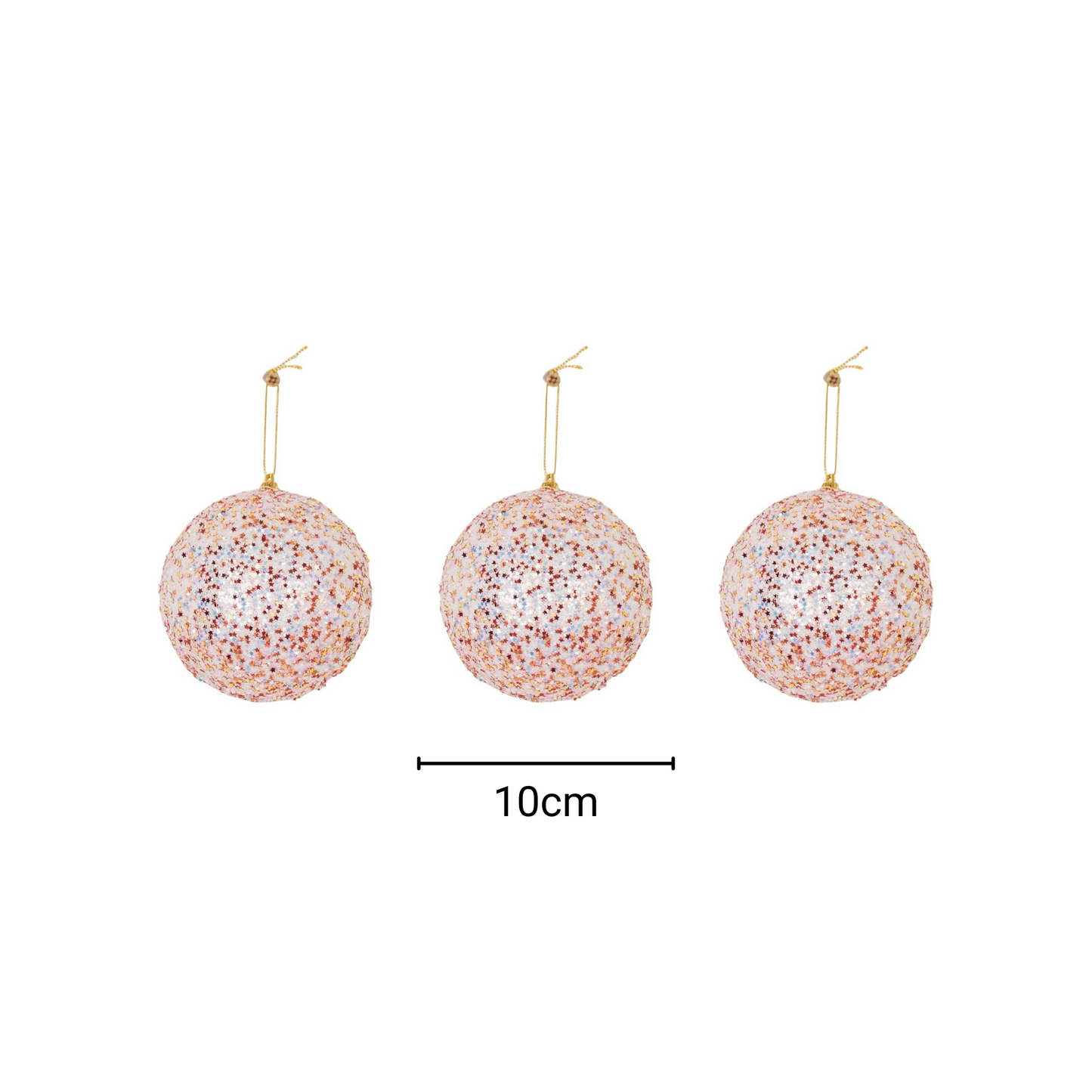 Xmas Hangers- Xmas Balls- Foam- Pink Glitter -S3- 10cm
