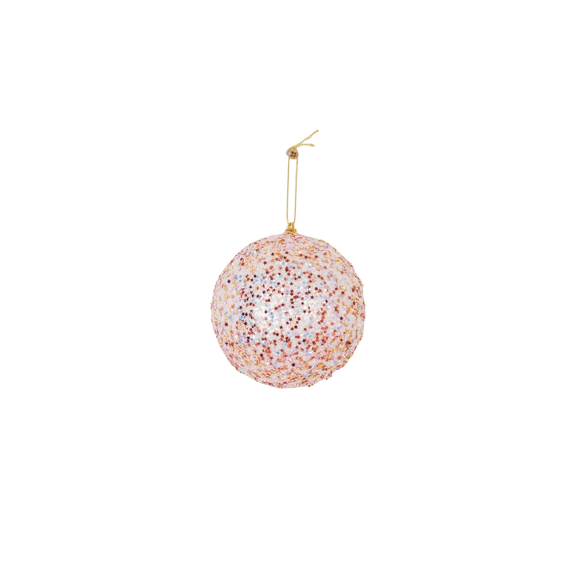 Xmas Hangers- Xmas Balls- Foam- Pink Glitter -S3- 10cm