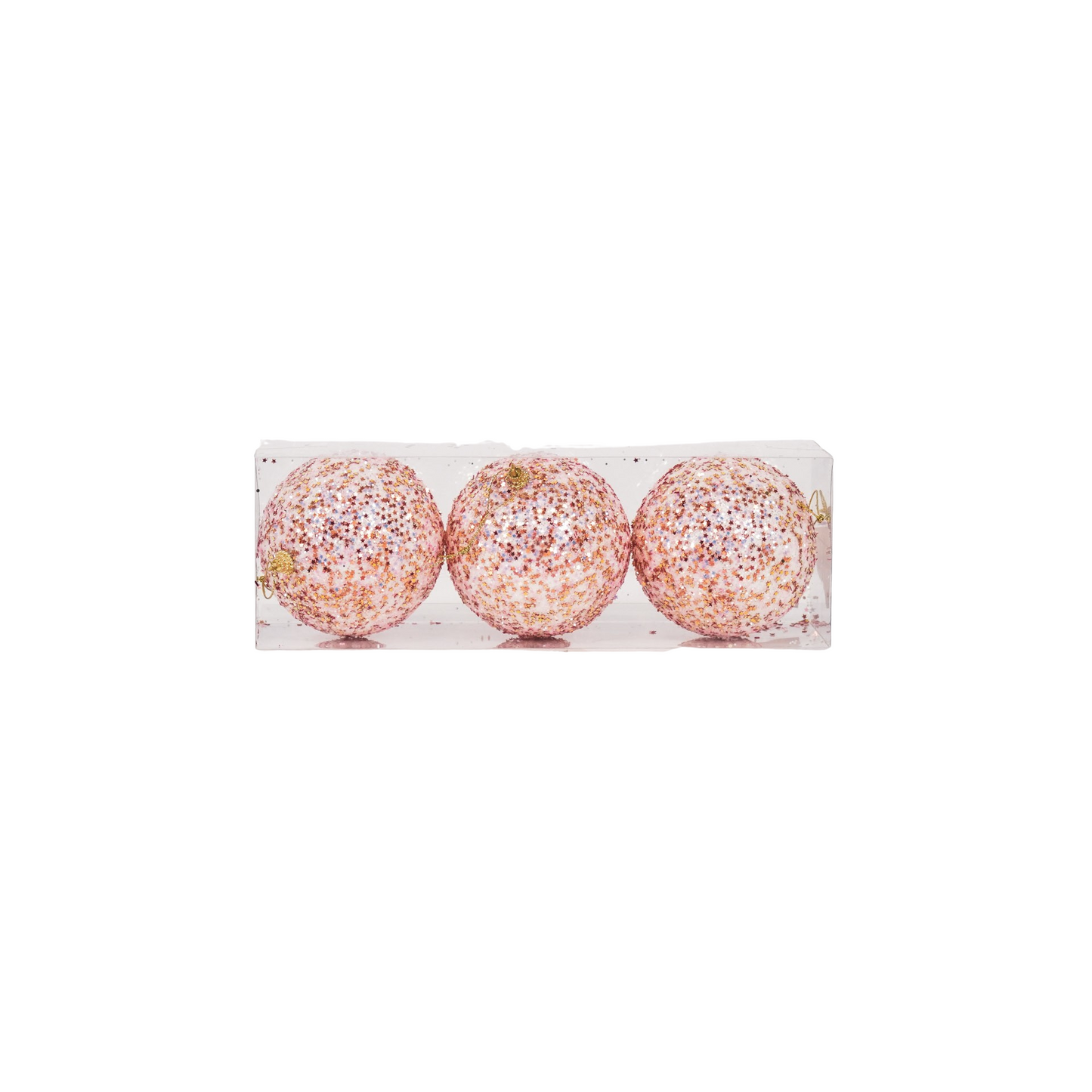 Xmas Hangers- Xmas Balls- Foam- Pink Glitter -S3- 10cm