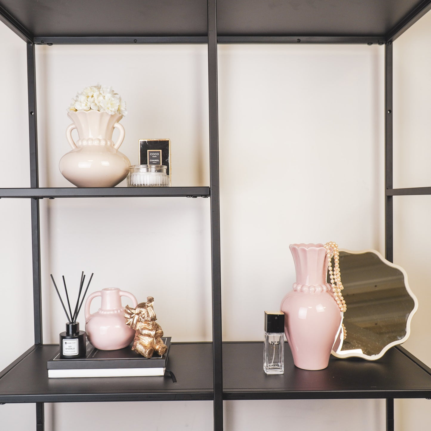 Vase - Pearl Neck - Ceramics- Light Pink- 12x12x24cm