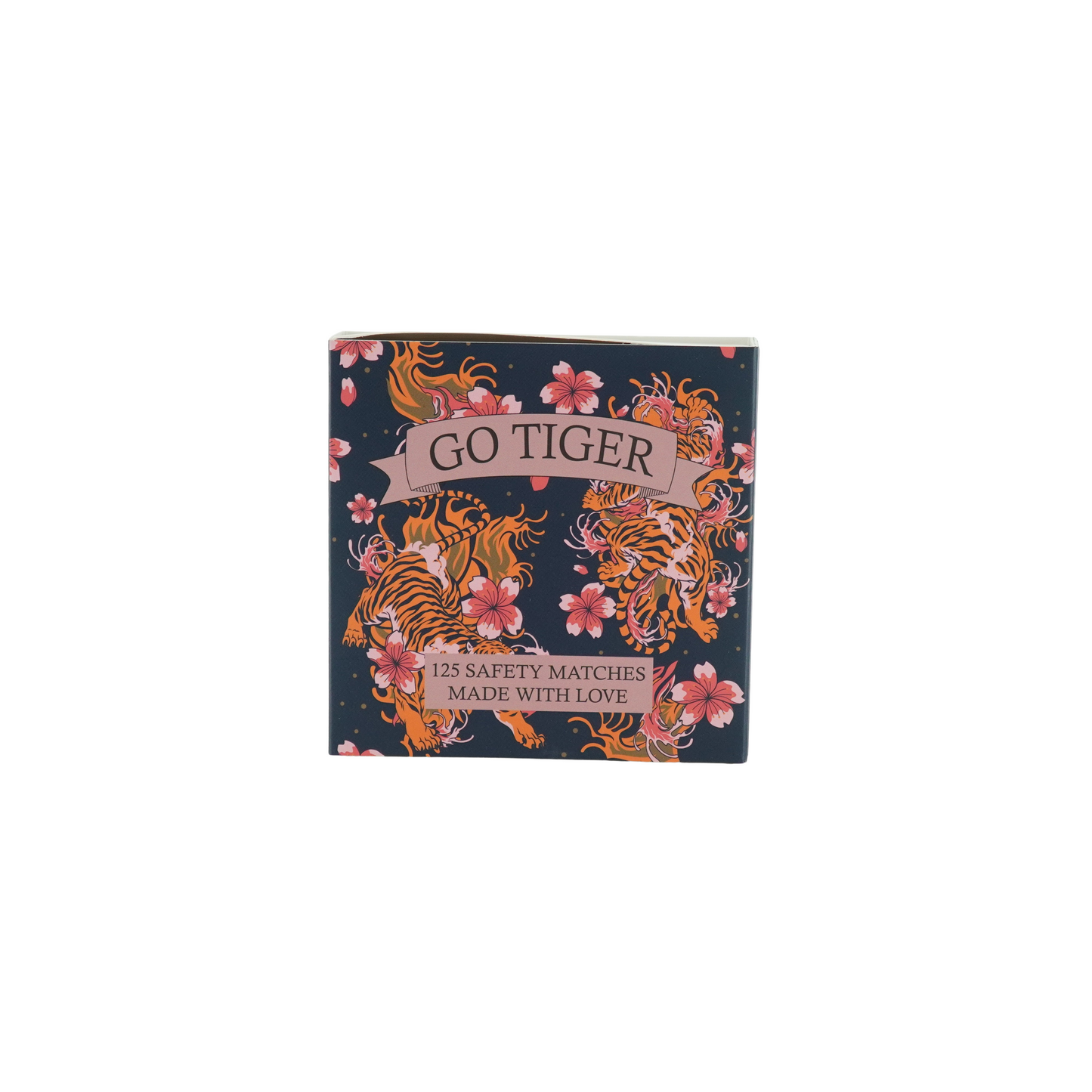 Matchbox - Lucifer Box 'Go Tiger' - Blue/Pink - 11x11x3cm