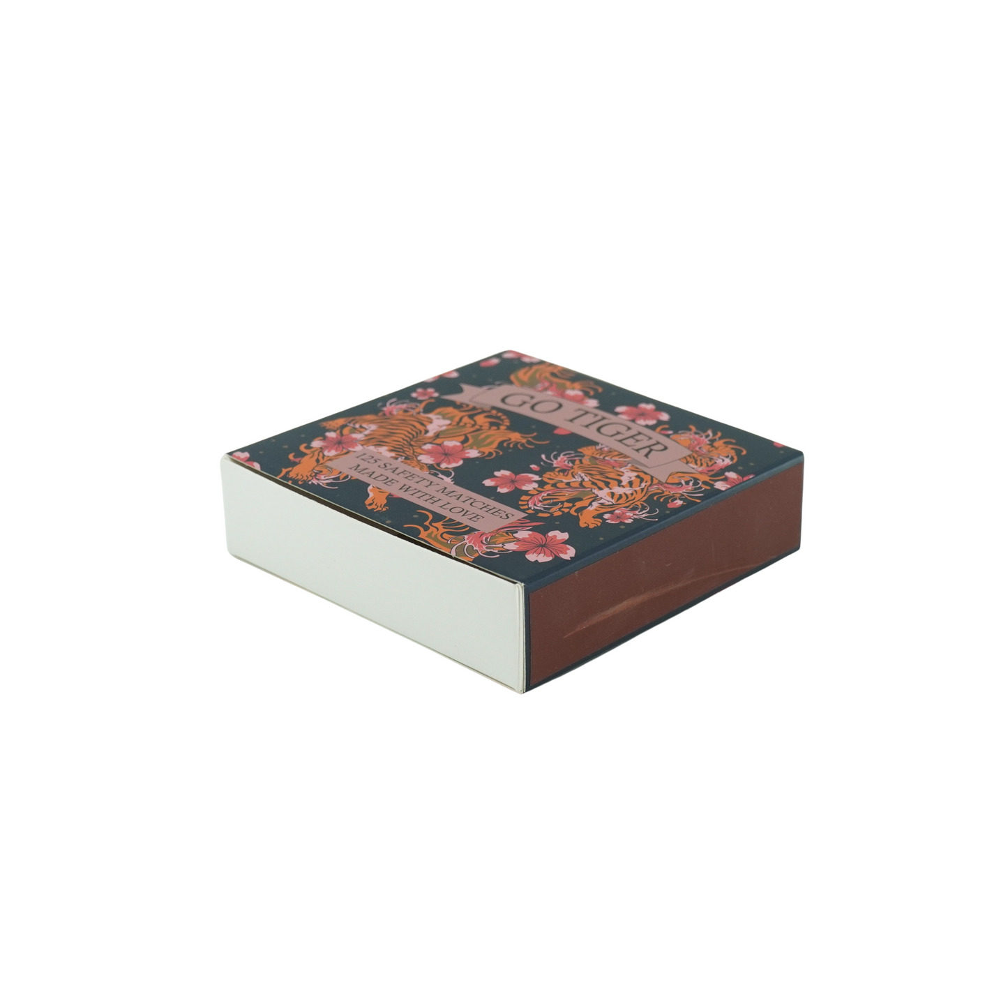 Matchbox - Lucifer Box 'Go Tiger' - Blue/Pink - 11x11x3cm