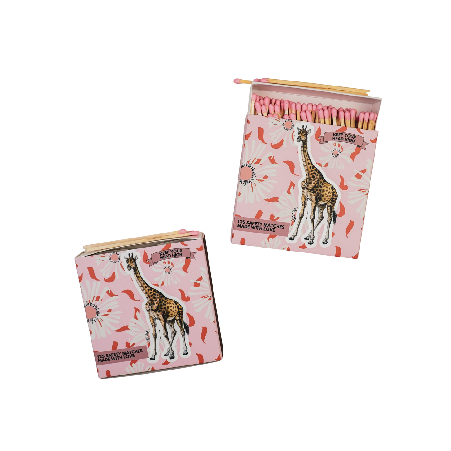 Matchbox - Lucifer Box Giraffe- Pink - 11x11x3cm