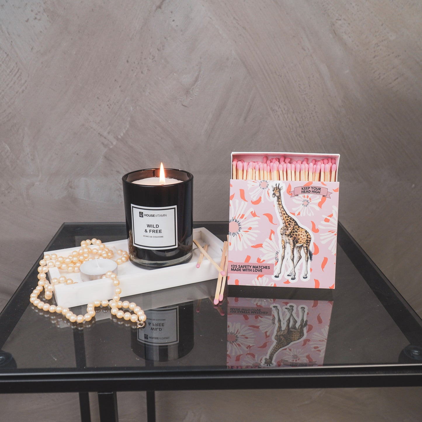 Matchbox - Lucifer Box Giraffe- Pink - 11x11x3cm