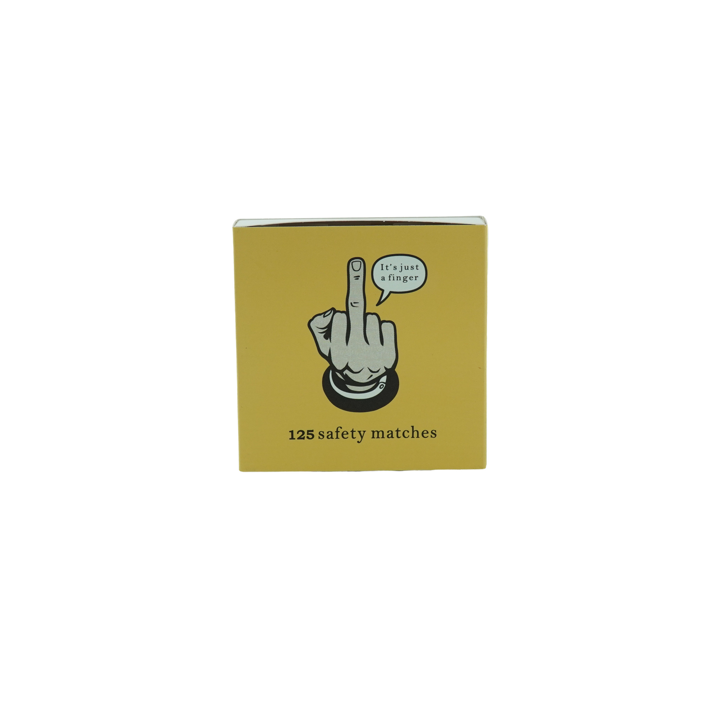 Matchbox - Lucifer Box Middle Finger- Yellow - 11x11x3cm