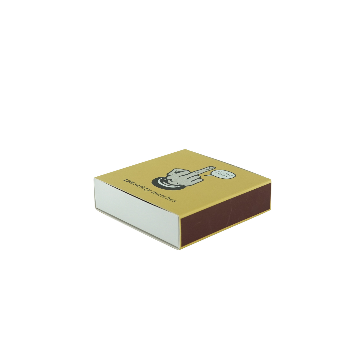 Matchbox - Lucifer Box Middle Finger- Yellow - 11x11x3cm