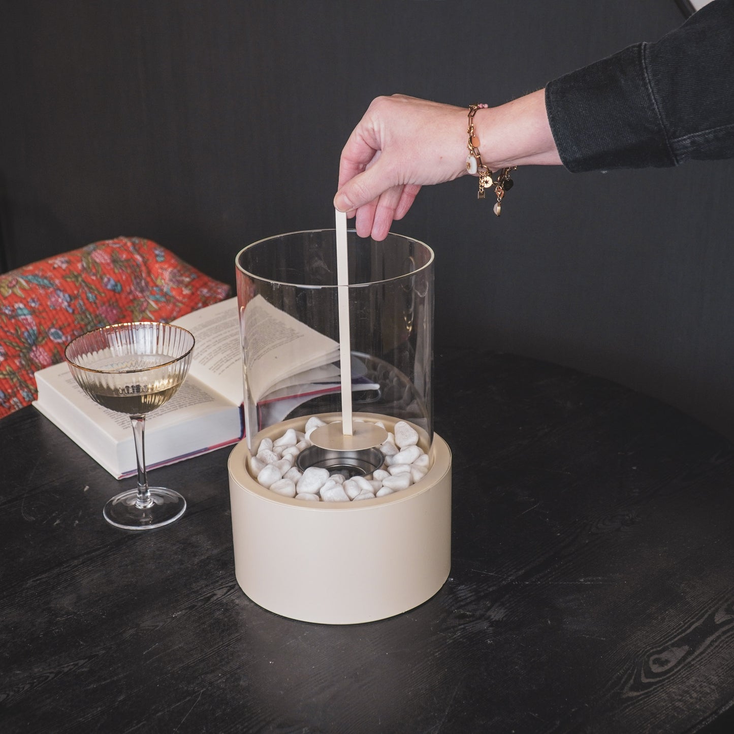 Table Burner - Round - Sand - 18x18x26,5cm