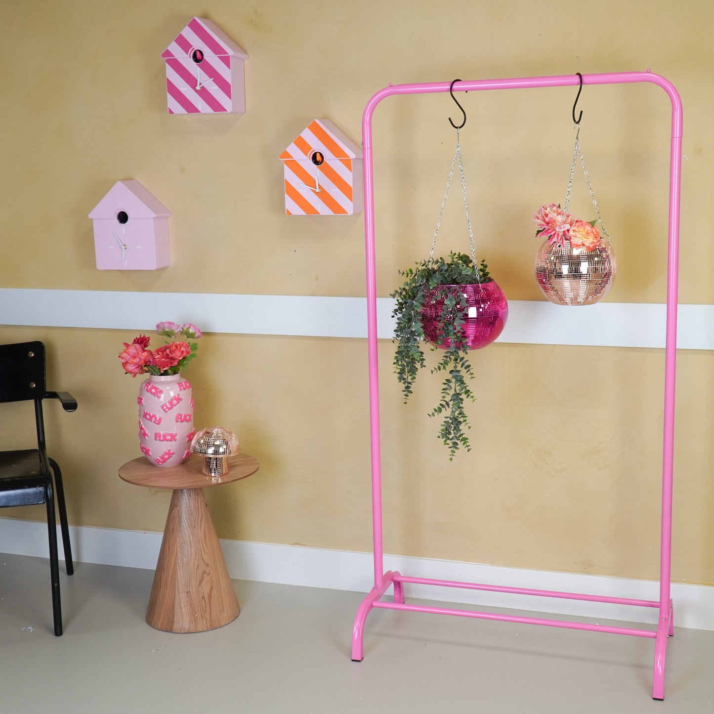 Clothrack - Metal - Pink - 80x40x150cm