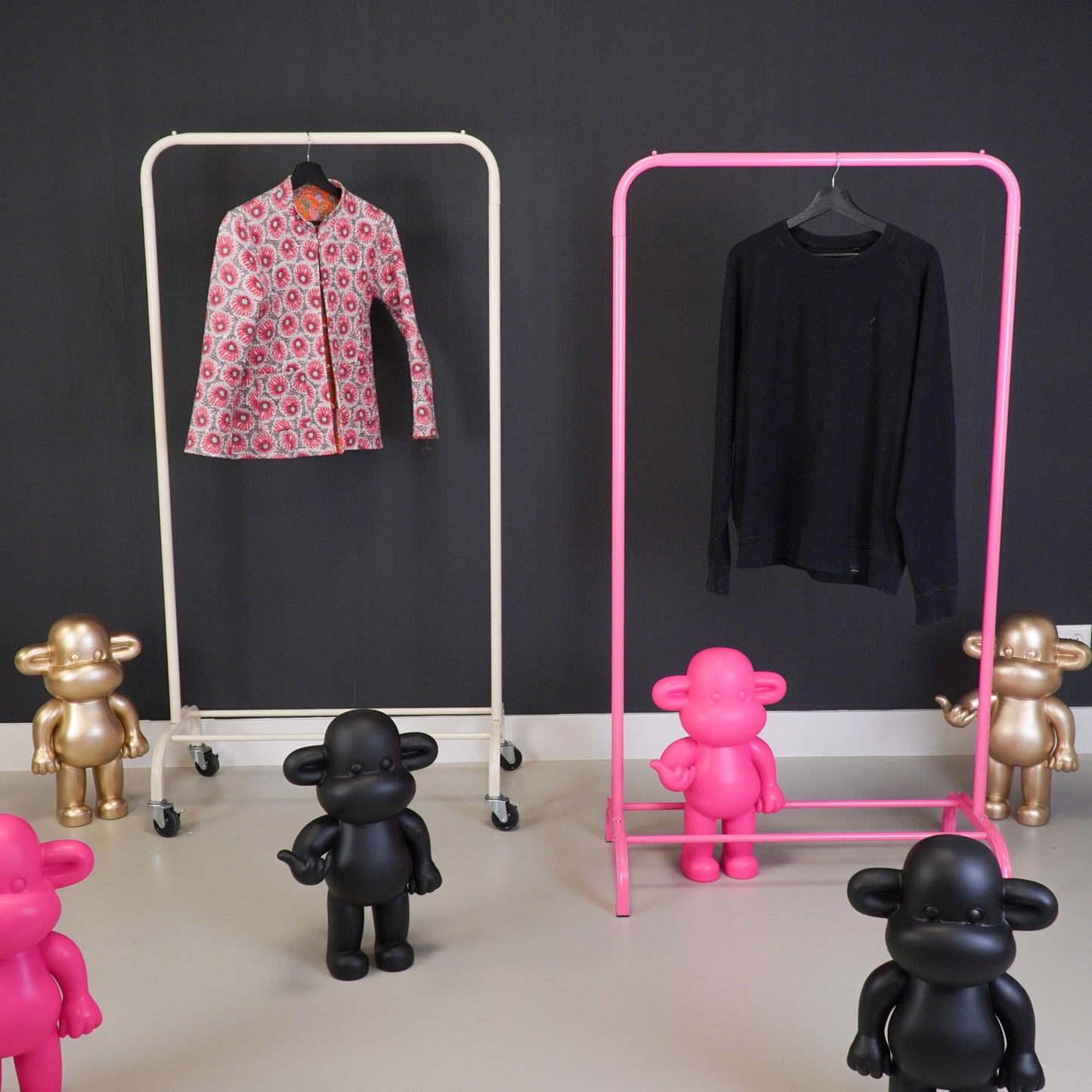 Clothrack - Metal - Pink - 80x40x150cm