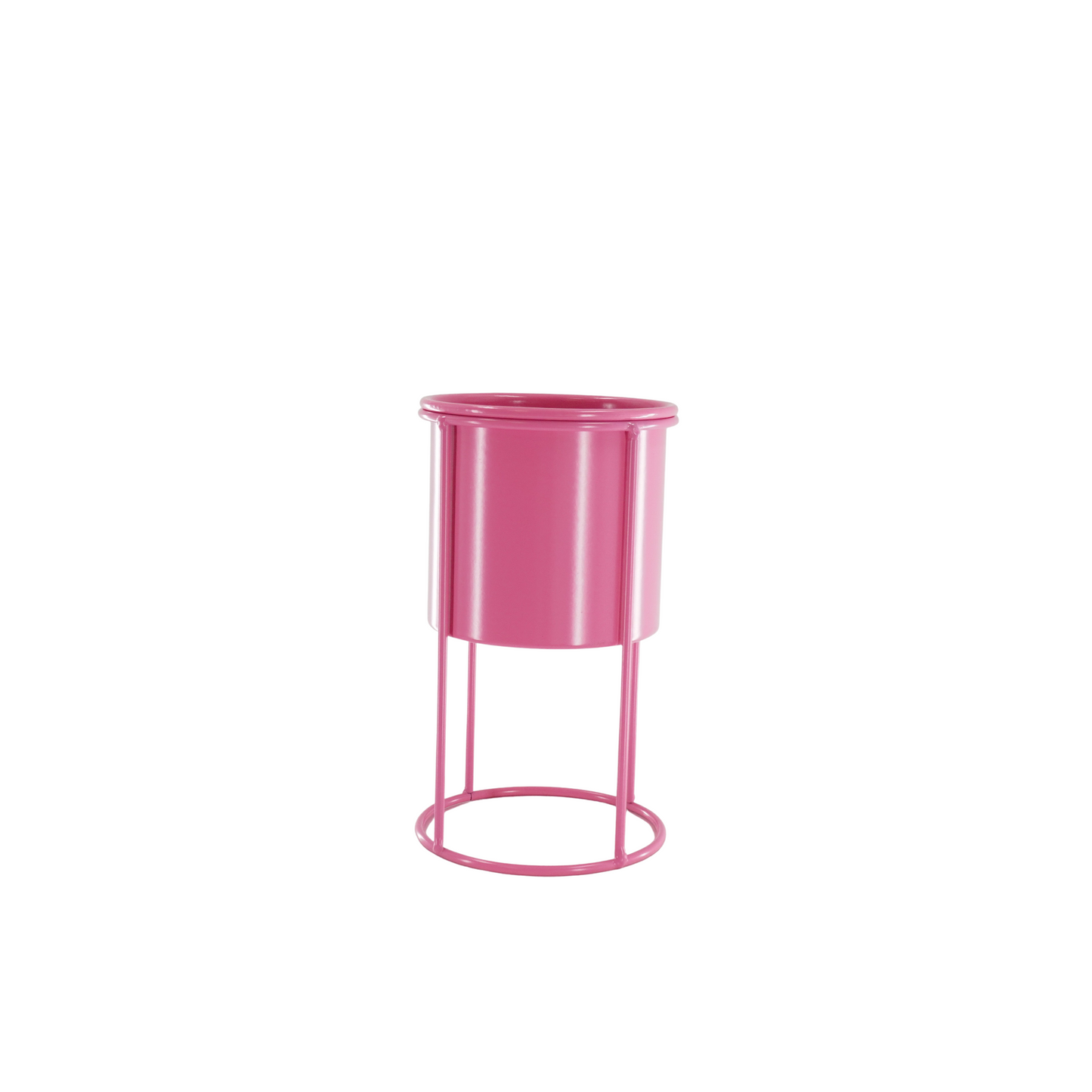 Plant Holder - Metal - Pink - 11x11x19cm