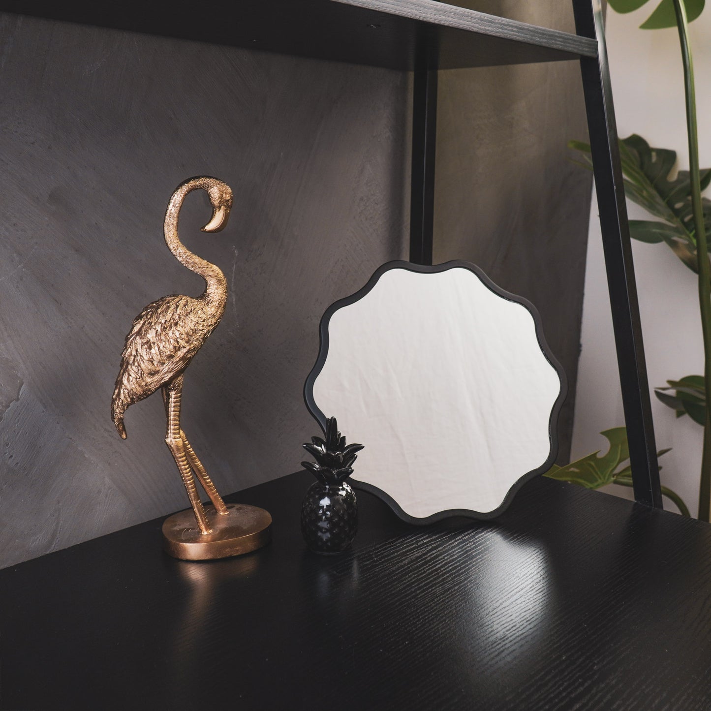 Make up Mirror - Round - Black - 25x1x25cm