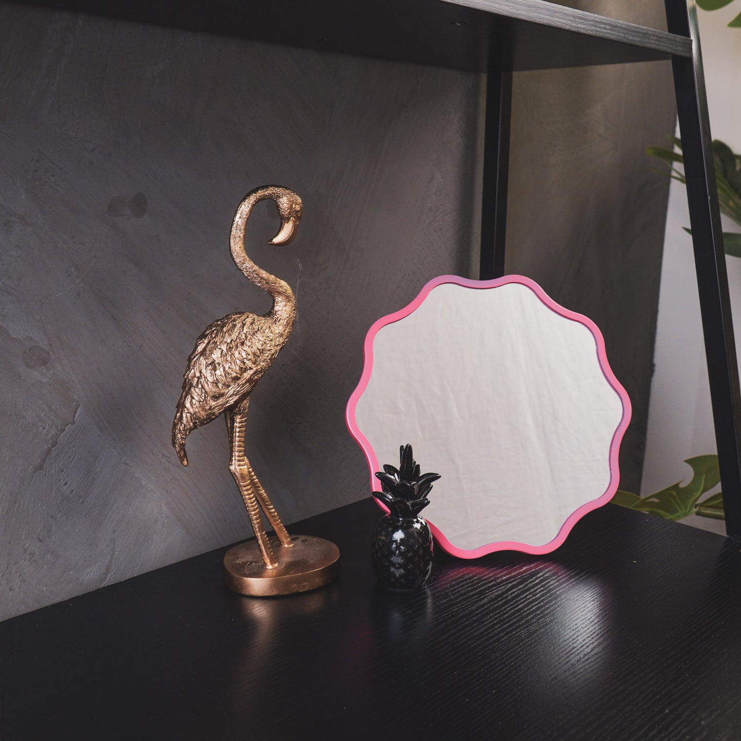 Make up Mirror - Round - Pink - 25x1x25cm